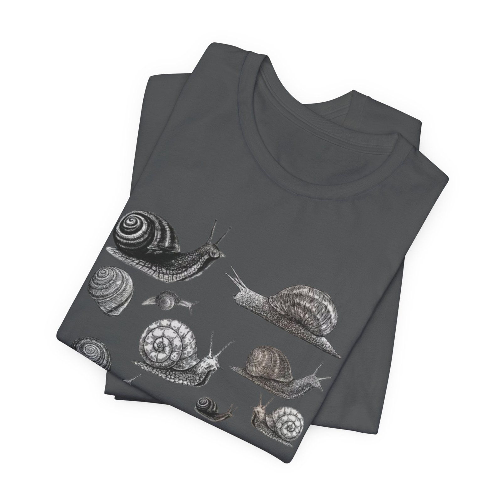 Black and White Snail Illustration Tee | Minimal Snail Art Tee - Image 35