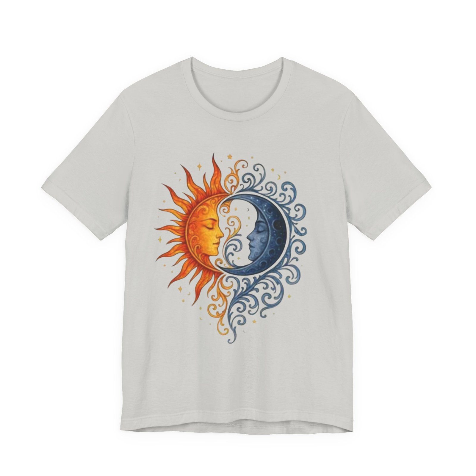 Sun and Moon Unisex Tee, Celestial Graphic T-Shirt, Astrology Shirt, Gift for Space Lovers, Boho Style Tee - Image 17