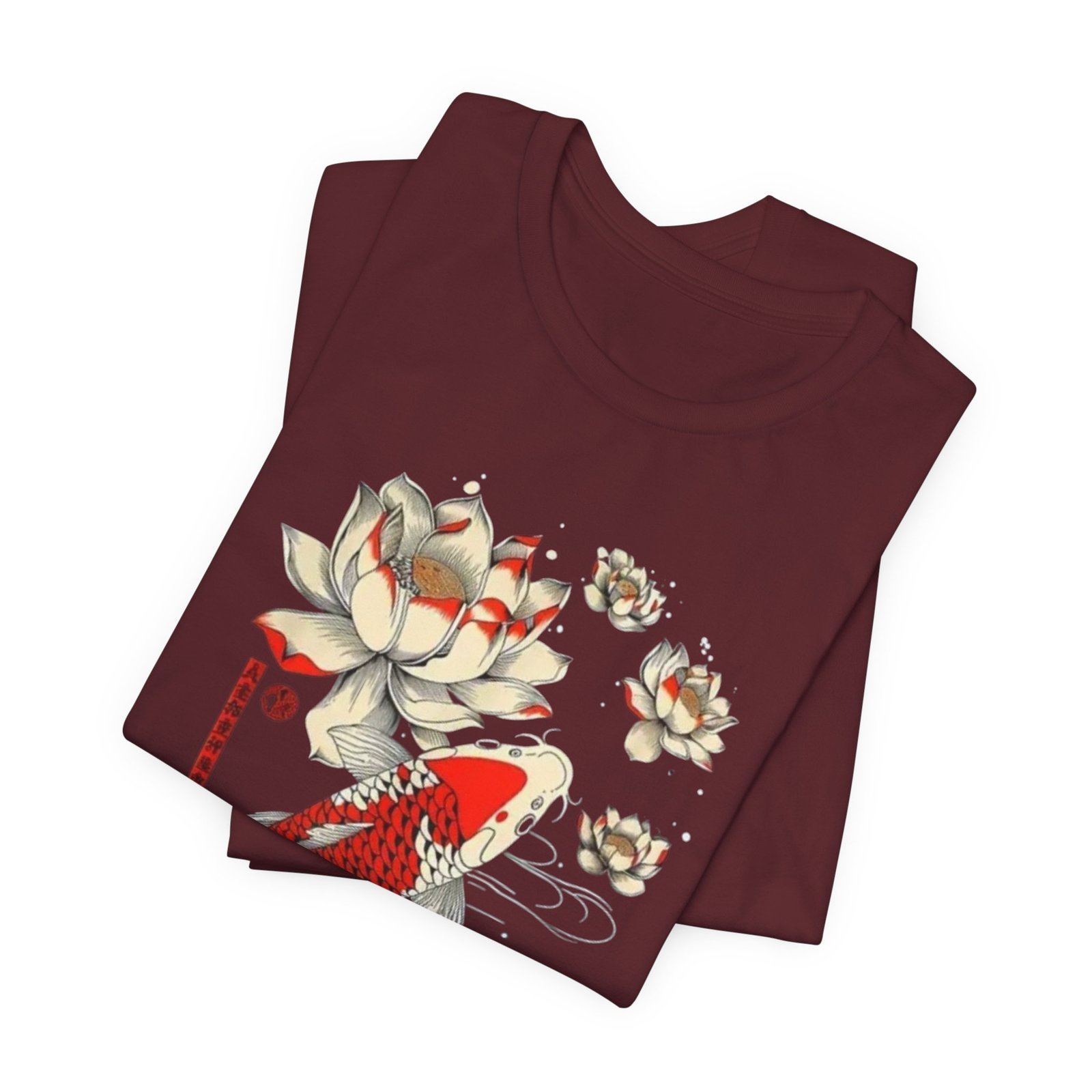 Koi Fish & Lotus Tee - Casual Unisex Jersey Shirt, Gift for Nature Lovers, Zen Decor, Birthday or Relaxation Wear - Image 23