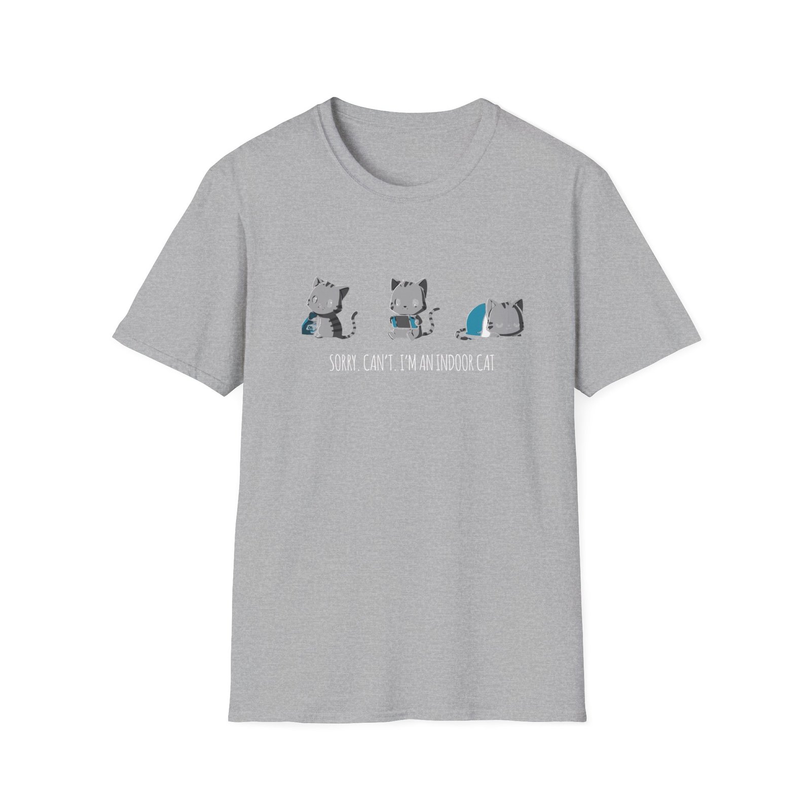 Sorry Cant Indoor Cat Illustration Tshirt | Cute Kittens Playing, Sorry Can't Im An Indoor Cat - Image 5