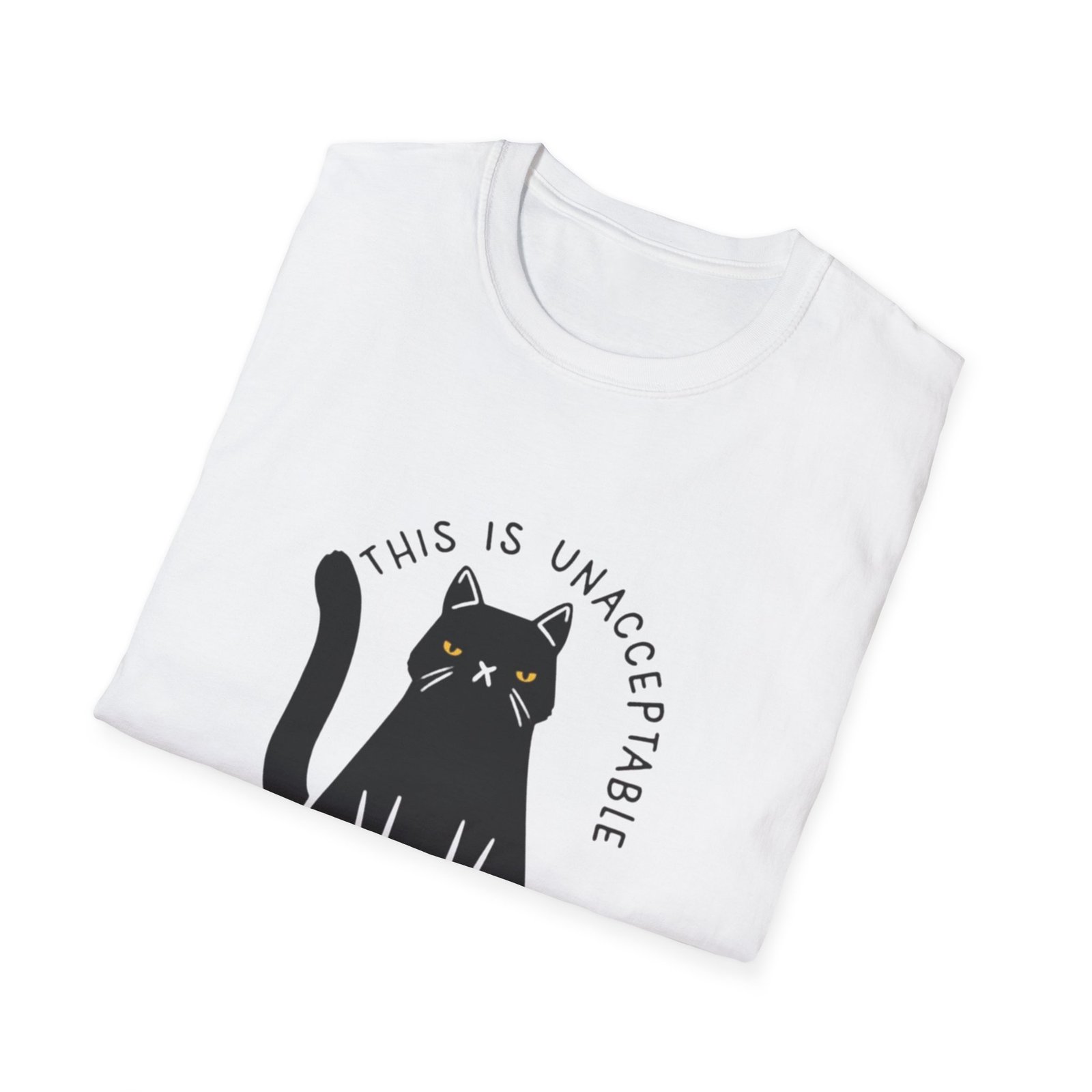 This Is Unacceptable Cat T-Shirt | Grumpy Black Cat Illustration - Image 8