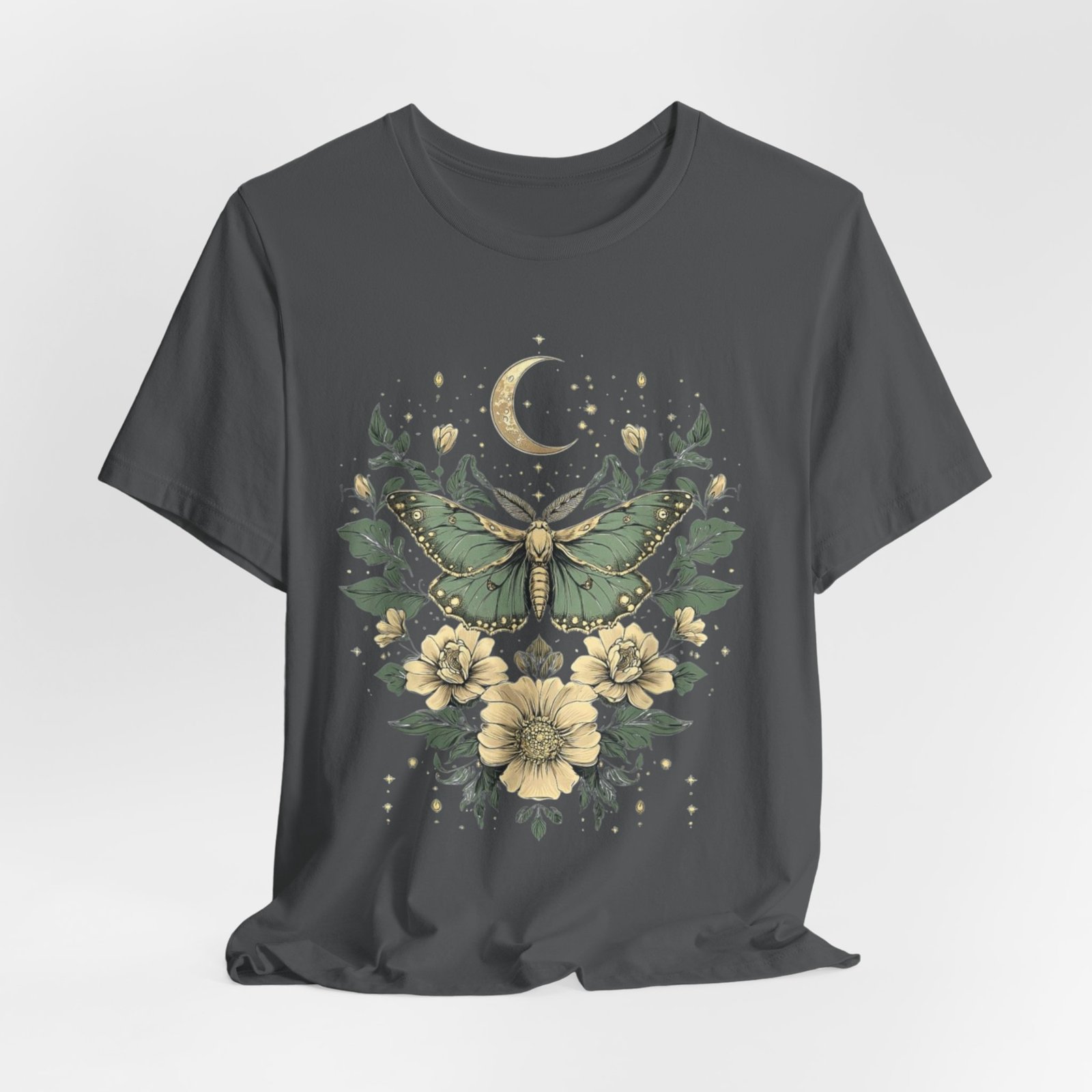 Cottage Core Moth Moon Phases Tee, Goblin Aesthetic Shirt, Unisex Nature T-Shirt, Witchy Boho Top, Lunar Celestial Clothing - Image 16