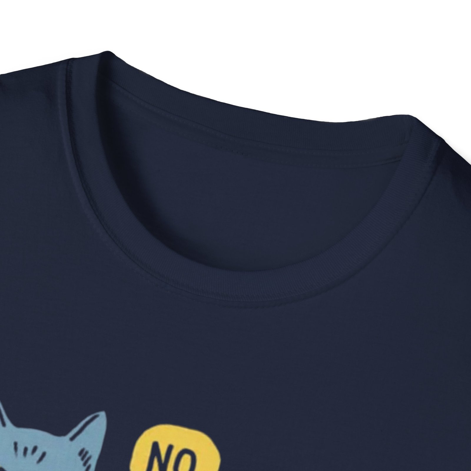 Lounge Cat Saying "No" T-Shirt | Illustrated Blue Cat Graphic Tee - Image 19