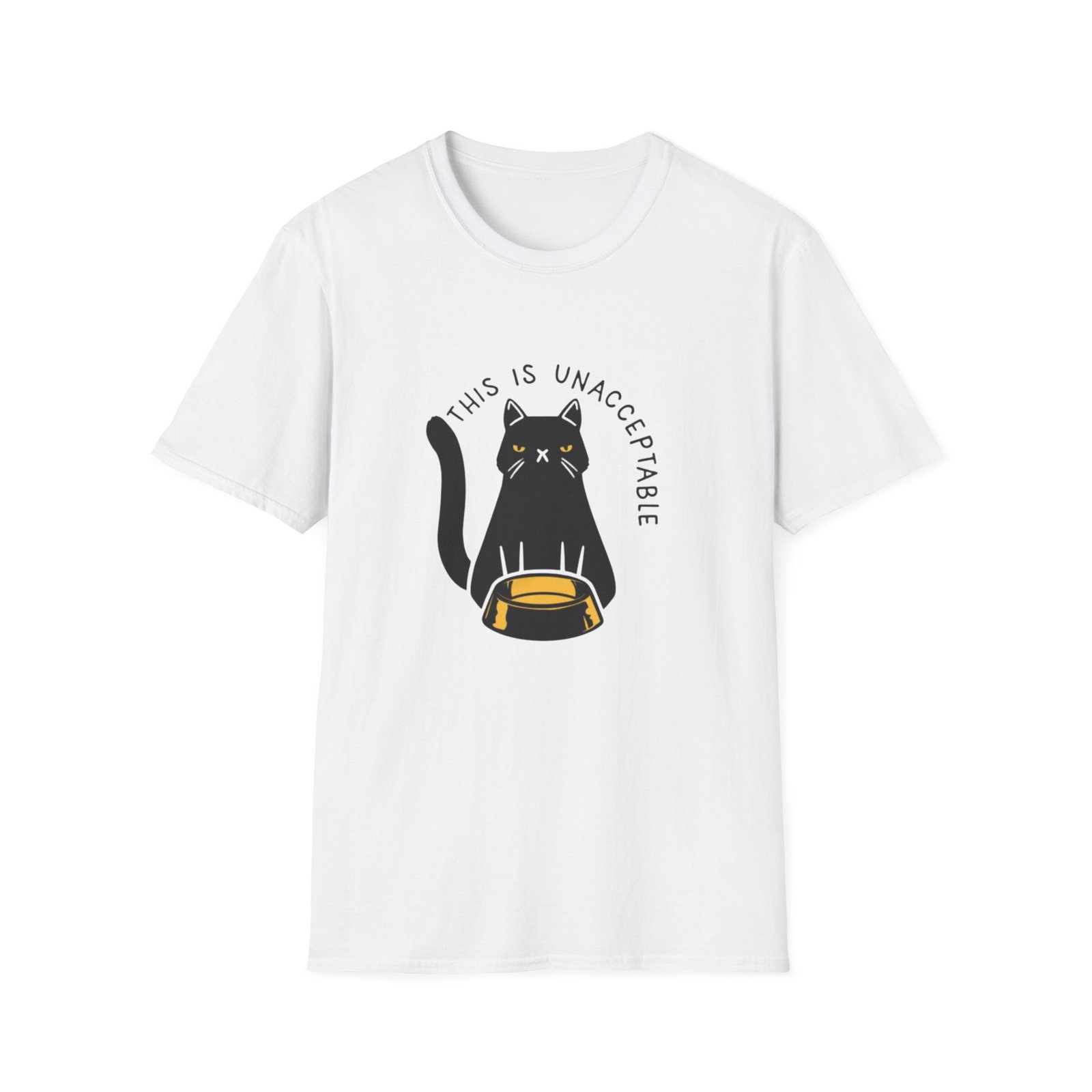 This Is Unacceptable Cat T-Shirt | Grumpy Black Cat Illustration - Image 5