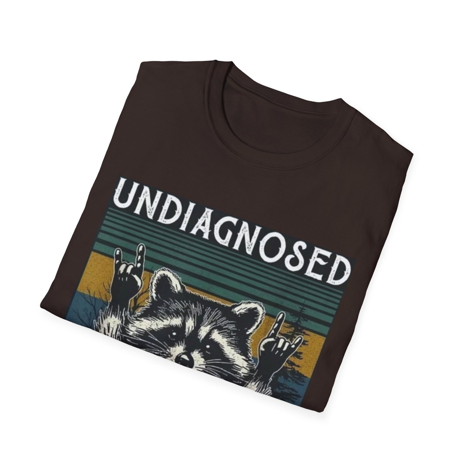 Undiagnosed Raccoon But Something Ain't Right T-Shirt | Vintage Stripes - Image 8