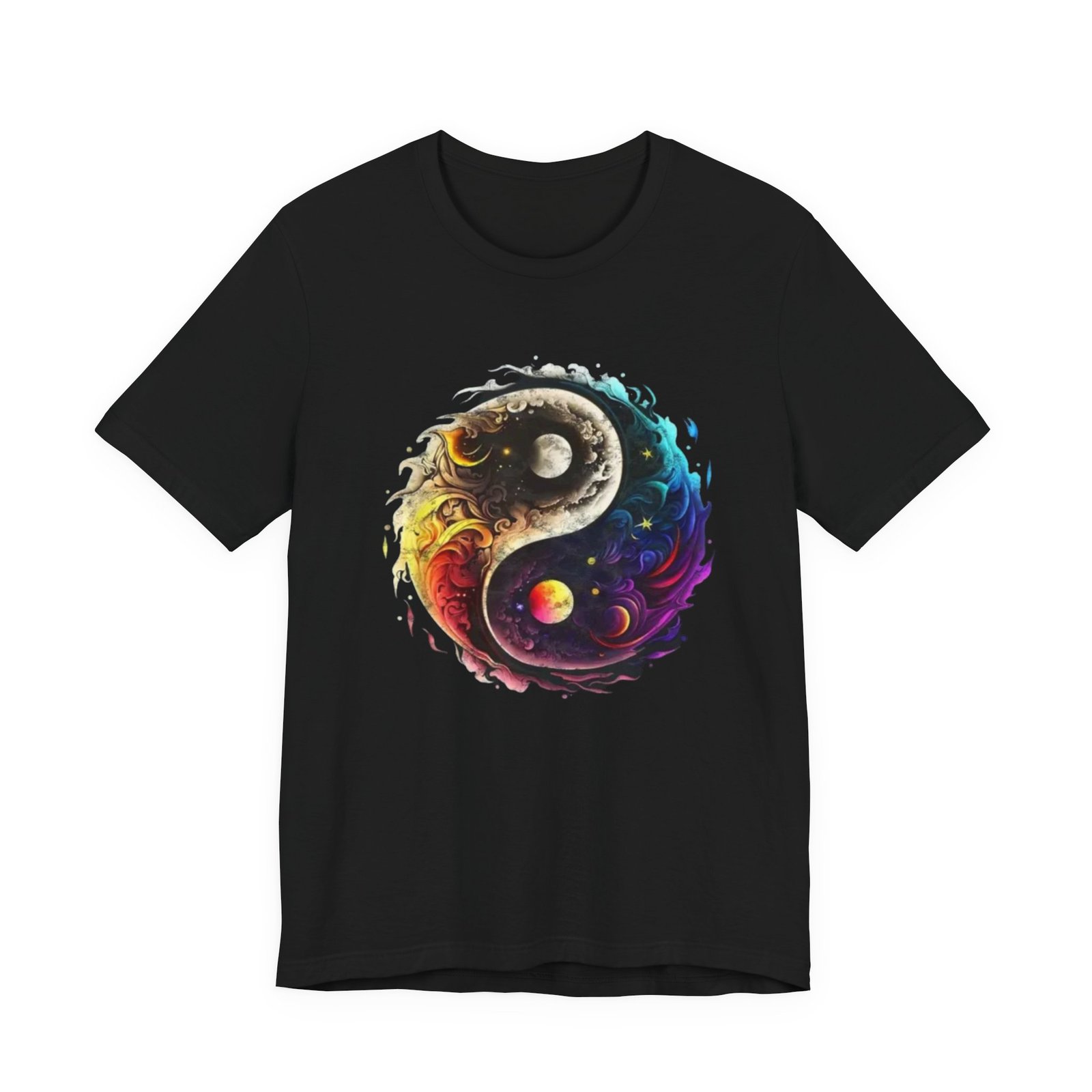 Colorful Yin Yang Unisex T-Shirt | Vibrant Graphic Tee for Spirituality, Meditation, Dance, Birthdays, Yoga - Image 2