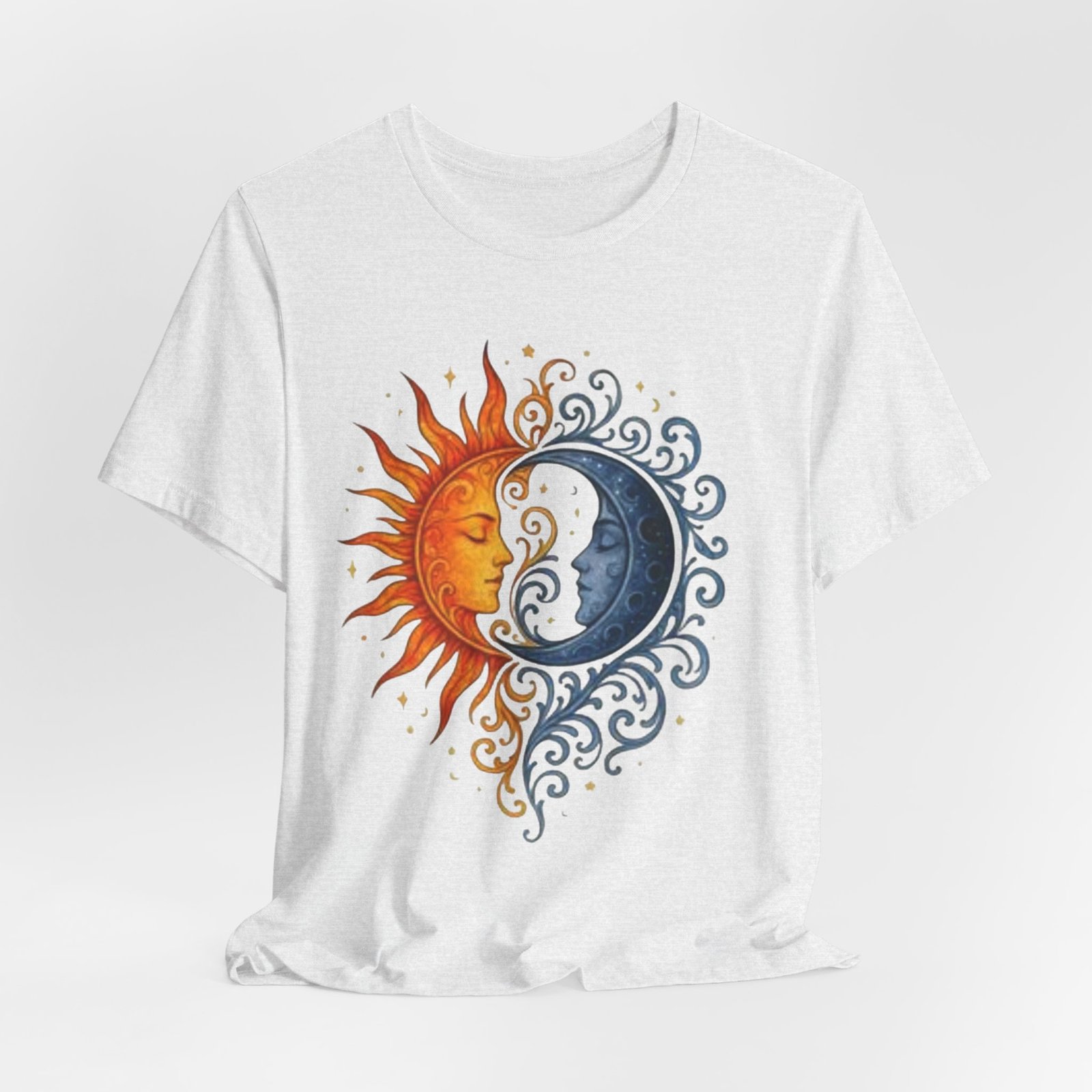 Sun and Moon Unisex Tee, Celestial Graphic T-Shirt, Astrology Shirt, Gift for Space Lovers, Boho Style Tee - Image 12