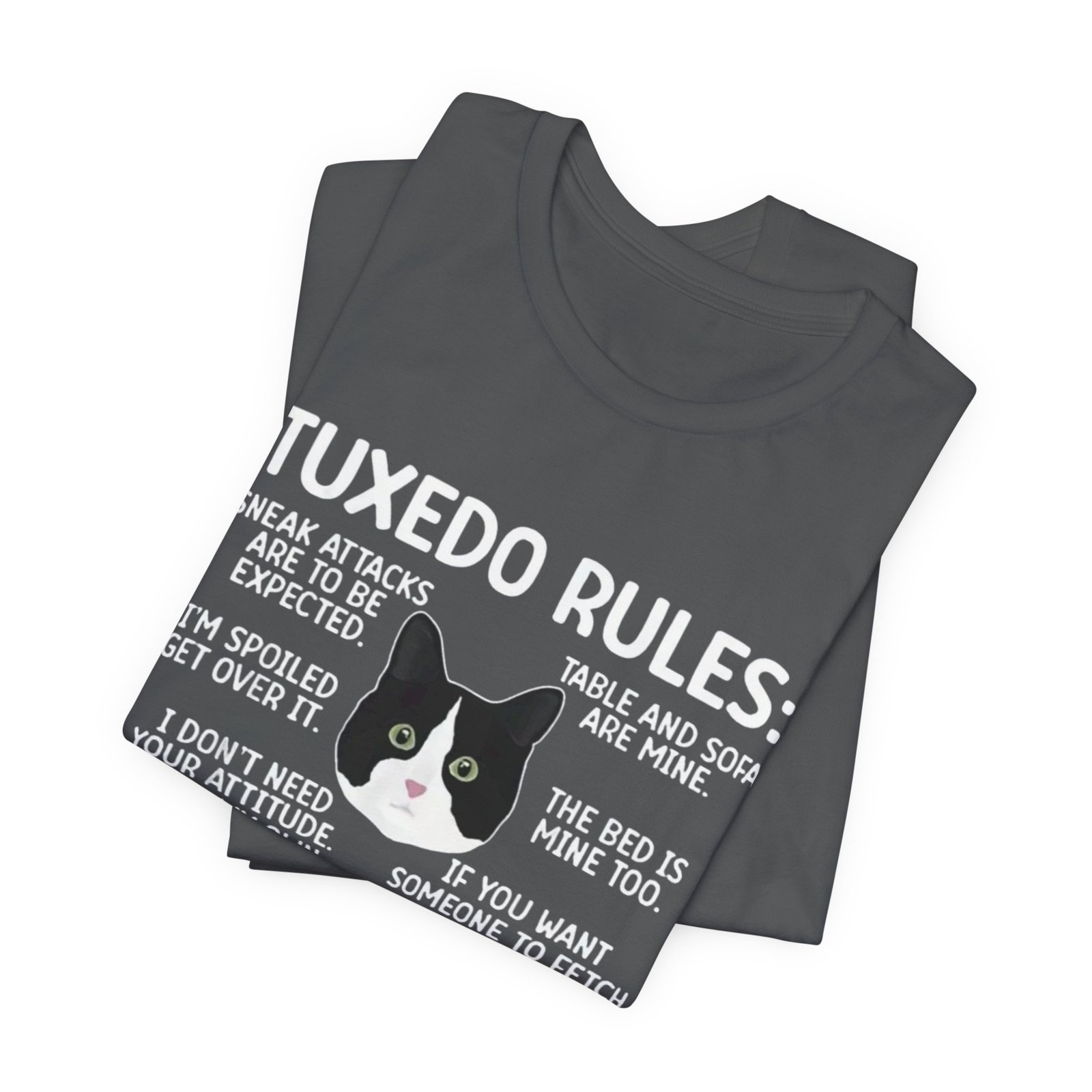 Tuxedo Cat Rules T-Shirt | Funny Cat Quotes Tee - Image 19