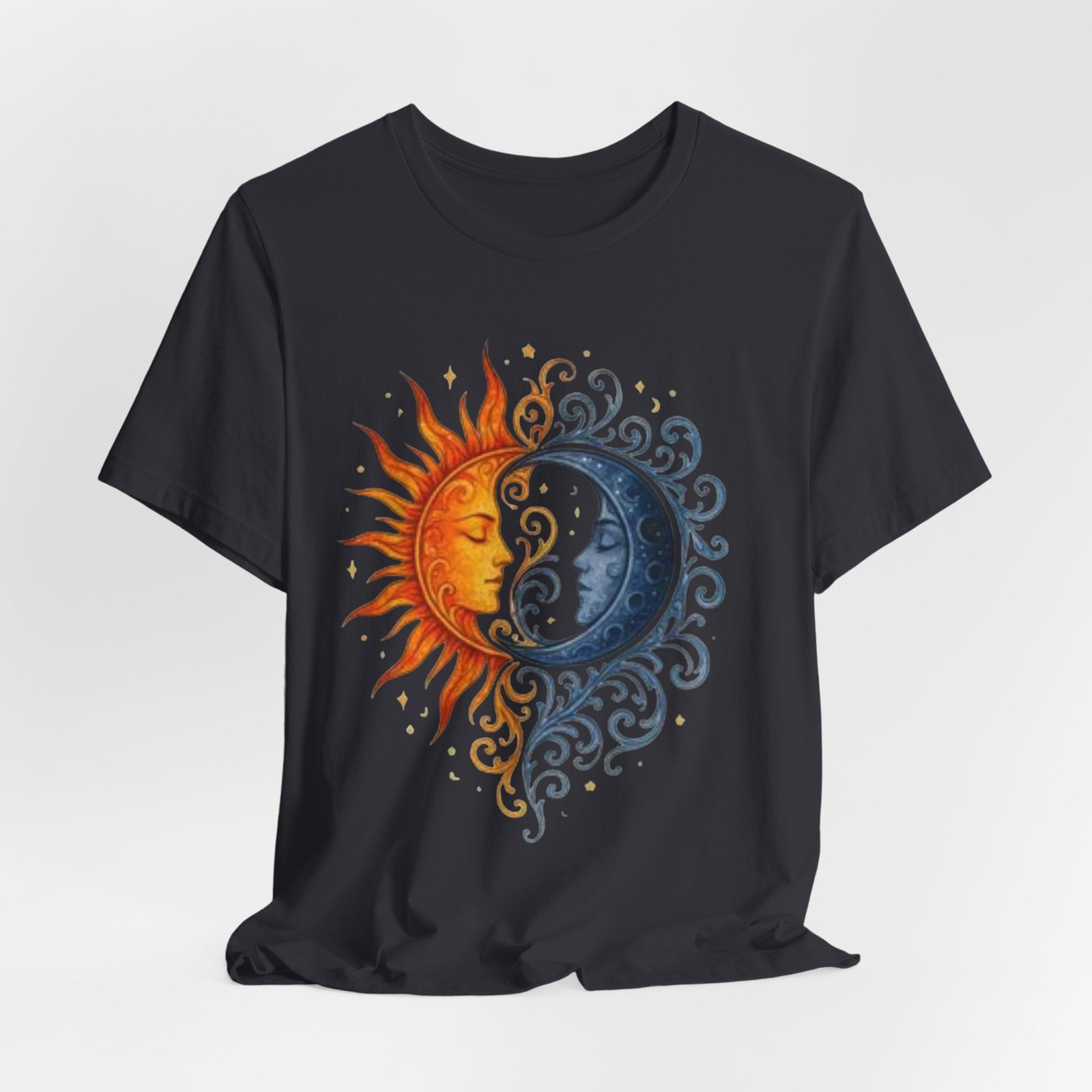 Sun and Moon Unisex Tee, Celestial Graphic T-Shirt, Astrology Shirt, Gift for Space Lovers, Boho Style Tee - Image 24