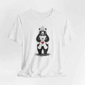 Bear Holding Teddy with Red Heart T-Shirt | Cute Bear Graphic Tee