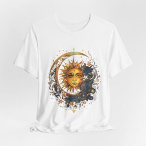 Sun and Moon Graphic Tee, Cosmic T-shirt for Astrology Lovers, Unisex Summer Tee, Celestial Art Shirt, Unique Gift Idea, Horoscope Fashion