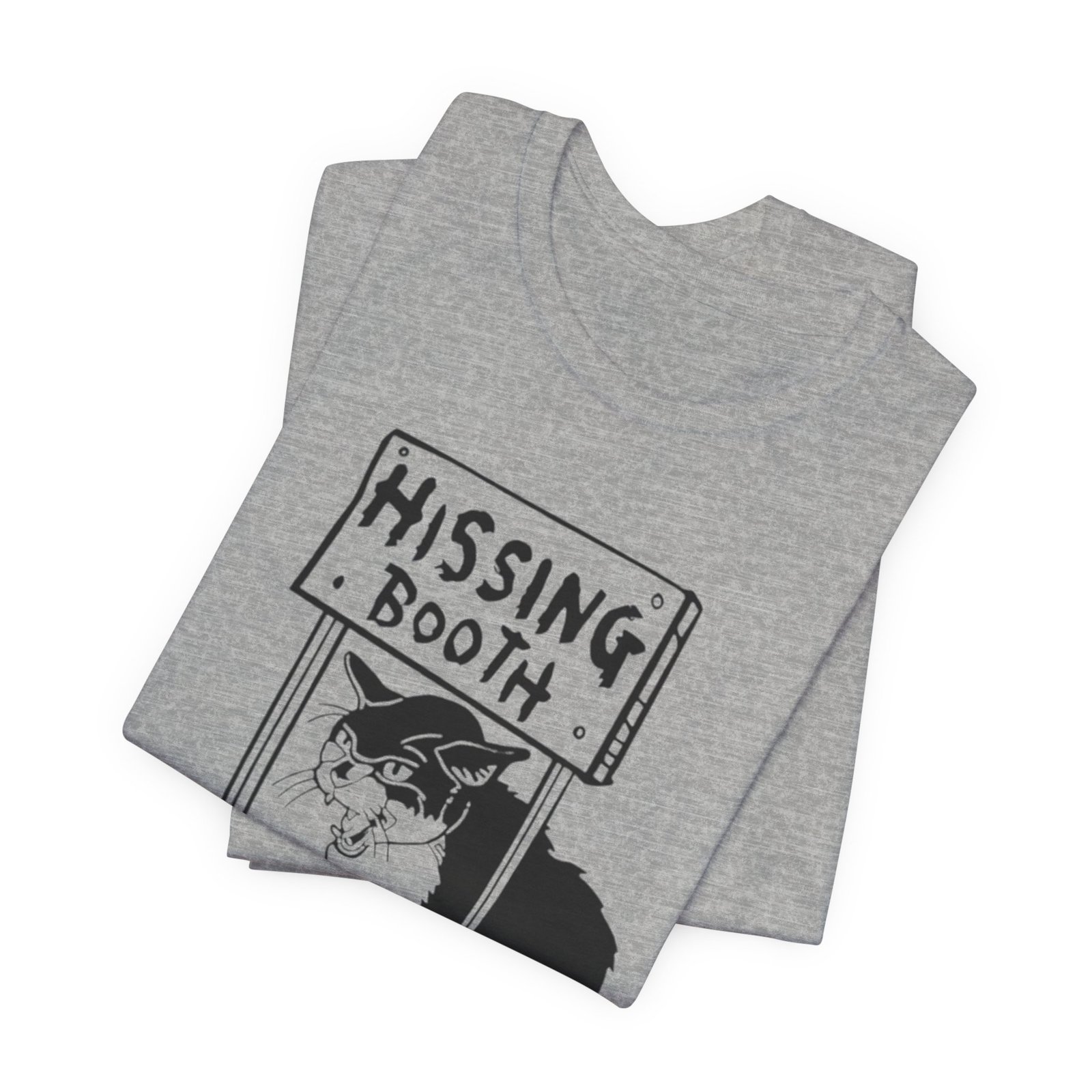 Hissing Booth cat illustration T-Shirt | Funny Cat Shirt, Black & White Sketch - Image 27