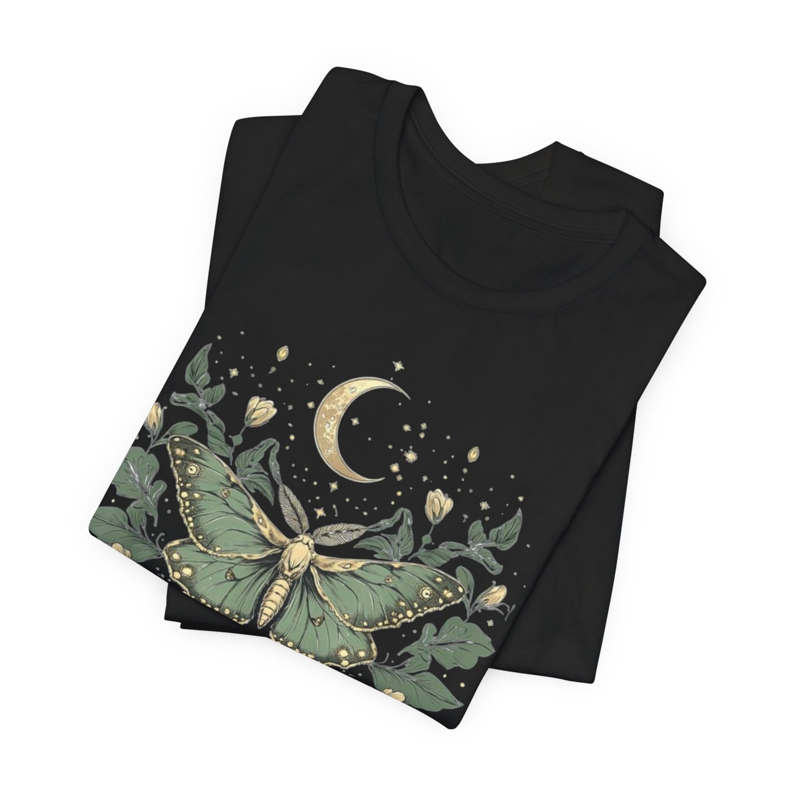 Cottage Core Moth Moon Phases Tee, Goblin Aesthetic Shirt, Unisex Nature T-Shirt, Witchy Boho Top, Lunar Celestial Clothing - Image 4