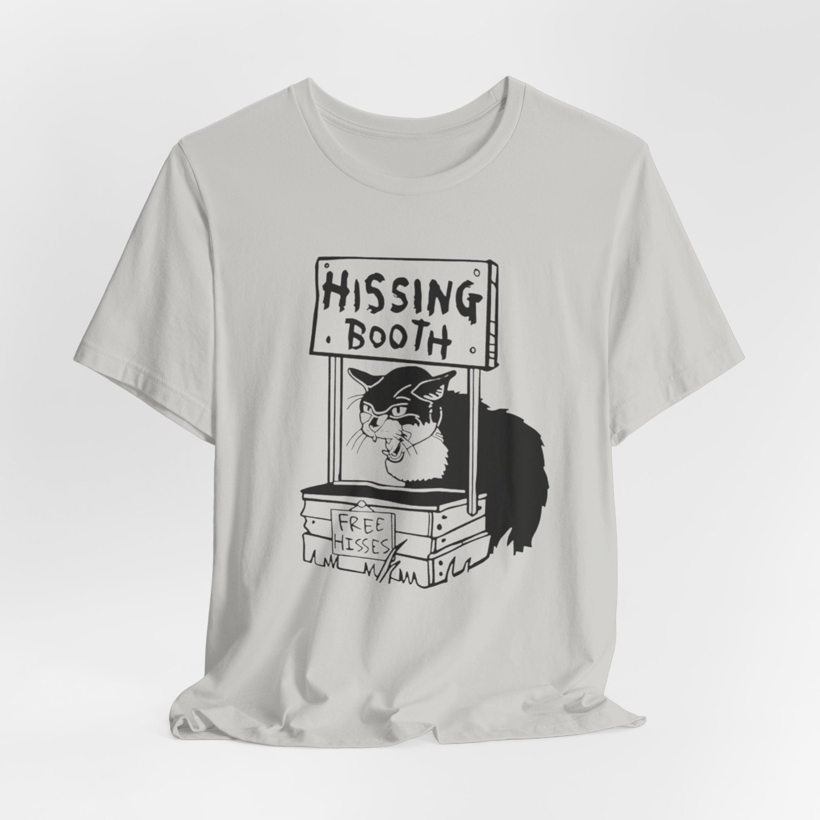 Hissing Booth cat illustration T-Shirt | Funny Cat Shirt, Black & White Sketch - Image 20