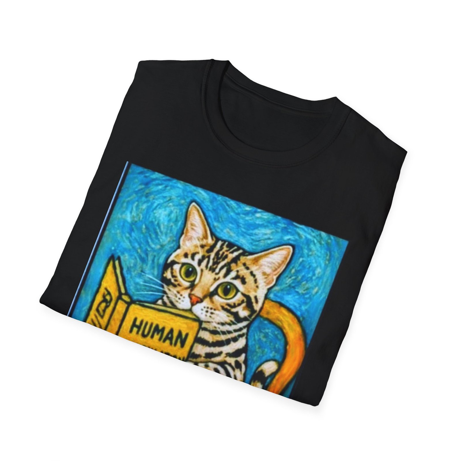 Cat Reading "Human Manipulation 101" T-Shirt | Funny Cat Illustration - Image 4