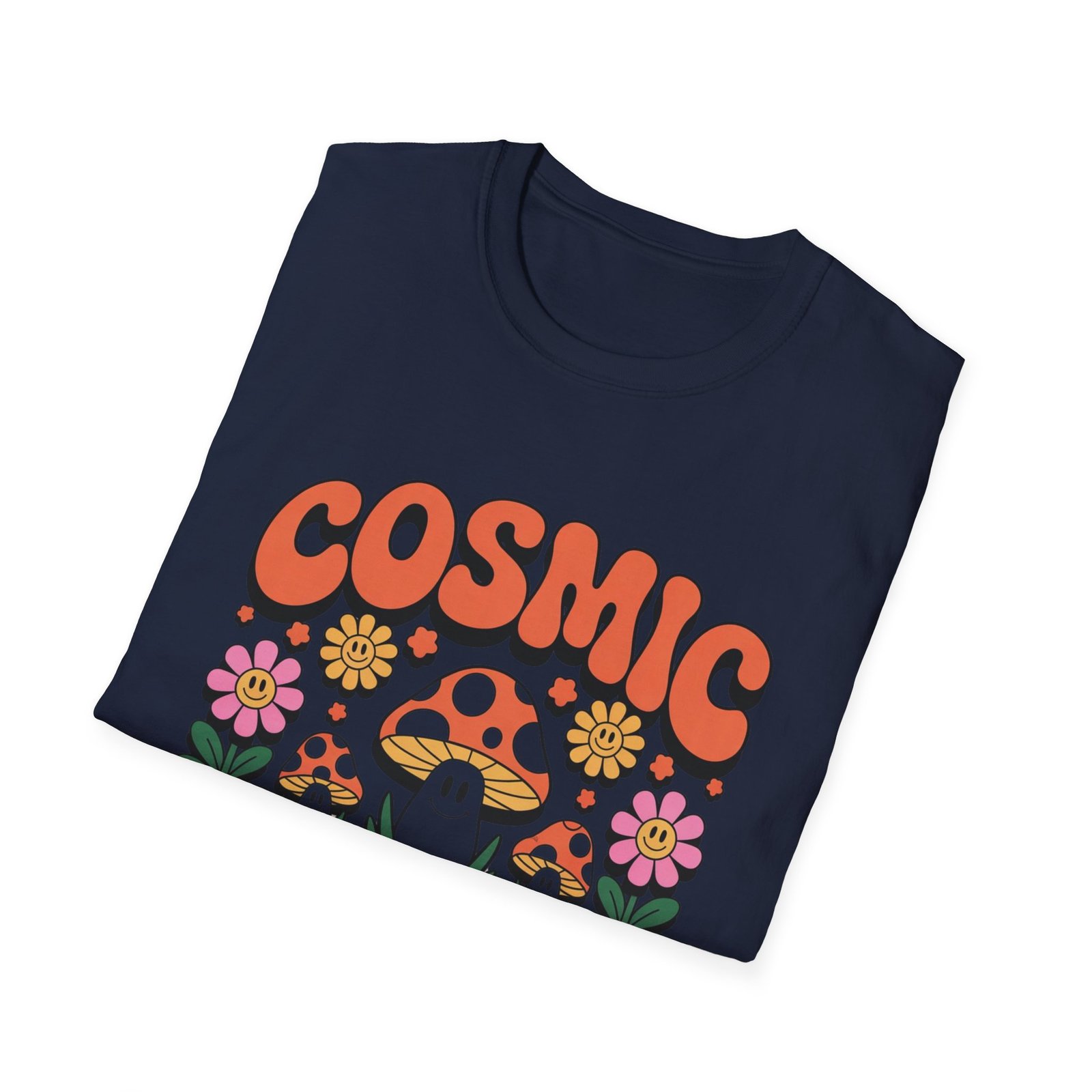 Cosmic Energy mushroom design T-Shirt | retro flowers, groovy psychedelic art - Image 32