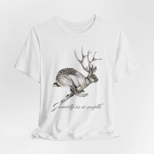 Gravity is a myth tee| hand -Drawn Jackalope Art, Script Motto