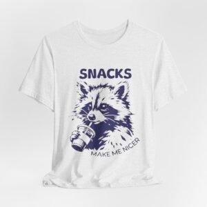 Raccoon Snack Tee - Funny Unisex Jersey Shirt for Animal Lovers, Perfect Gift for Birthdays, Cute Casual Wear, Humor Apparel, Unique Look
