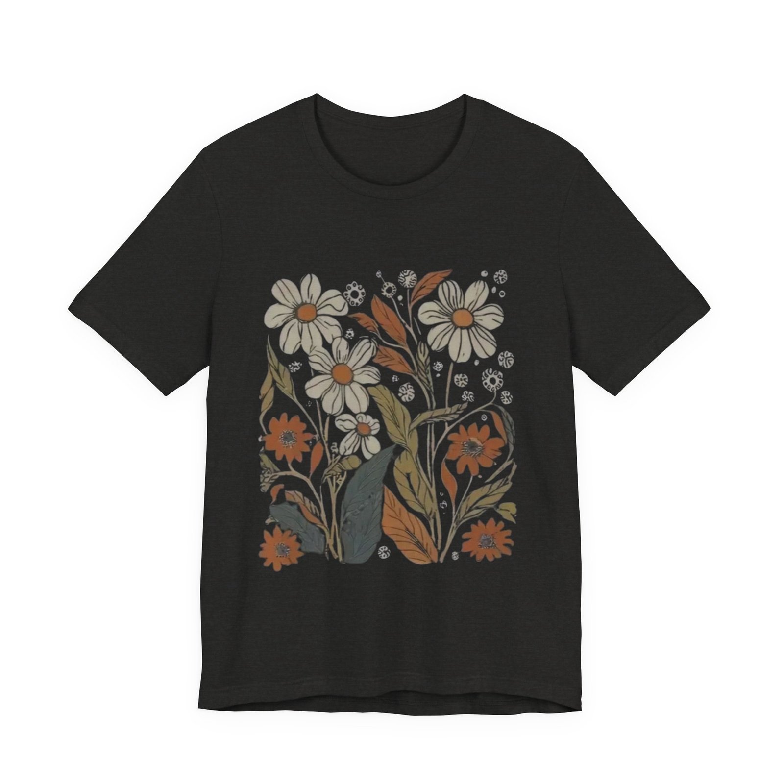 Floral Graphic Tee for Nature Lovers, Casual Tee Gift for Friends, Summer Wear, Eco-Friendly Style, Boho Aesthetic Shirt - Image 5