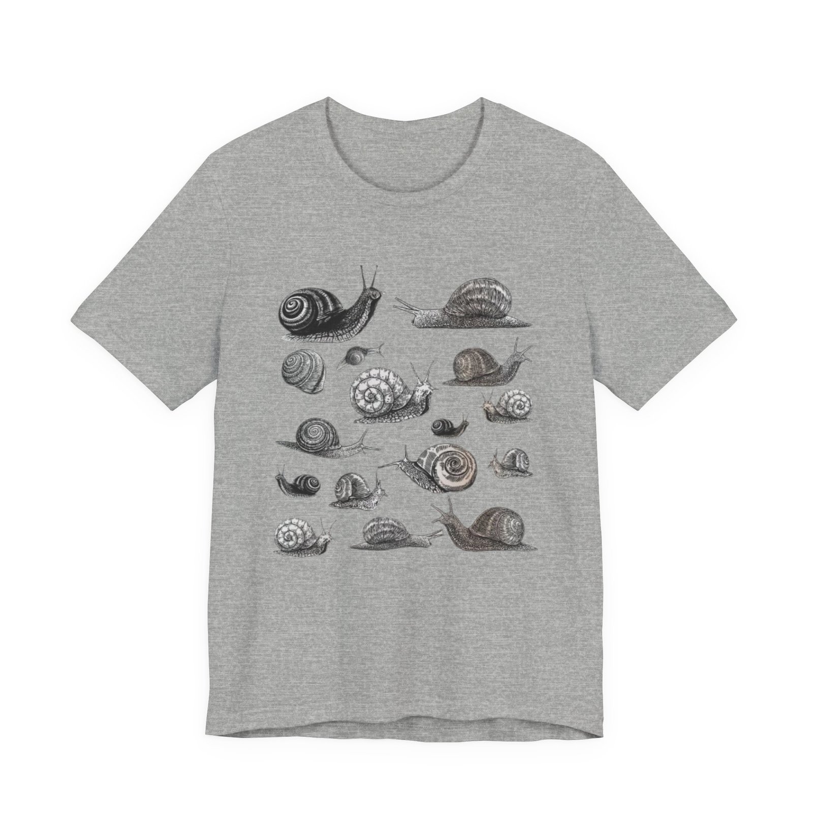 Black and White Snail Illustration Tee | Minimal Snail Art Tee - Image 29