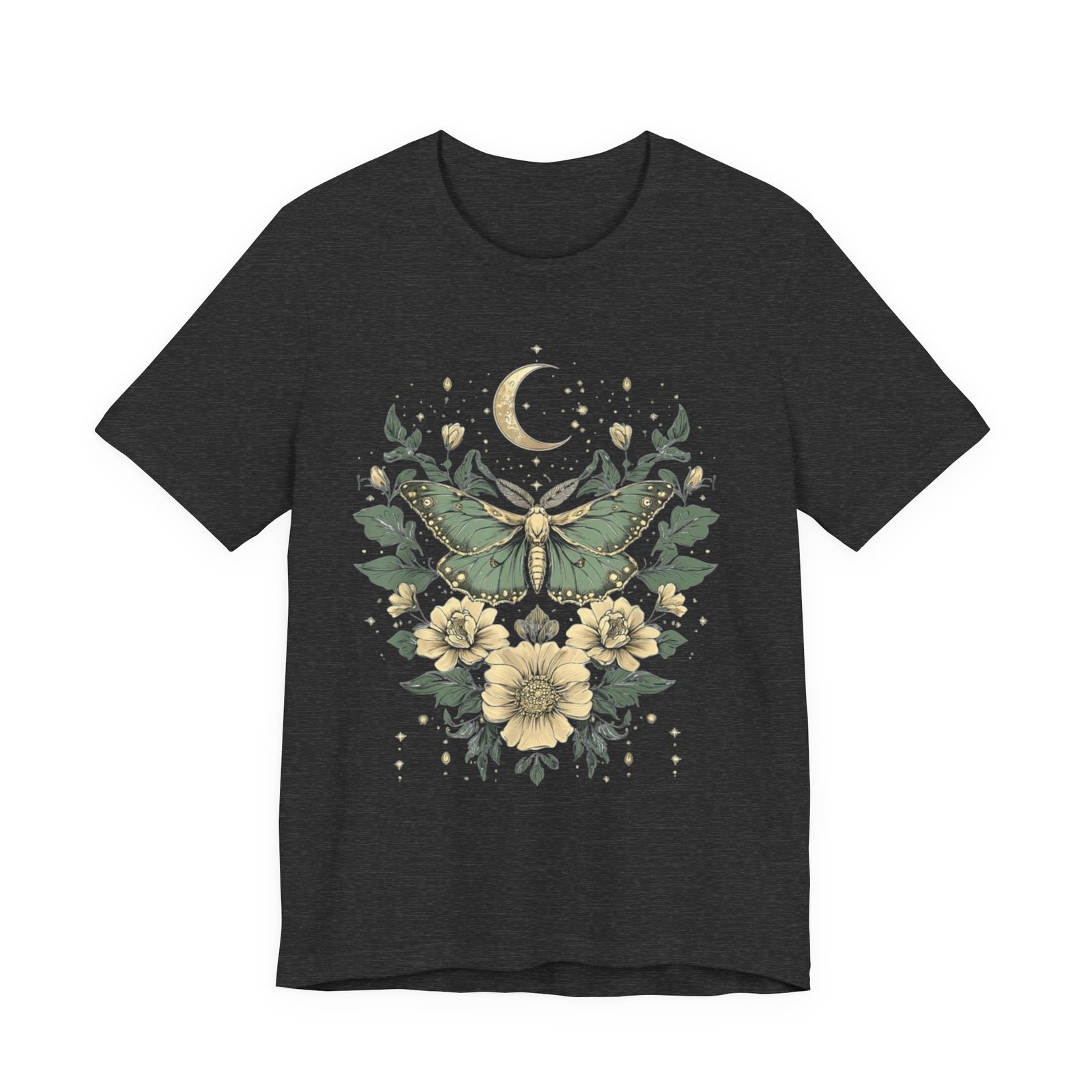 Cottage Core Moth Moon Phases Tee, Goblin Aesthetic Shirt, Unisex Nature T-Shirt, Witchy Boho Top, Lunar Celestial Clothing - Image 17
