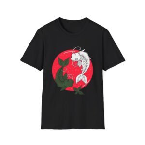 Yin Yang Koi Fish T-Shirt | White and Black Koi Circle Design