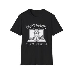 Cute Cat Sitting on Laptop I'm From Tech Support T-Shirt | IT Humor