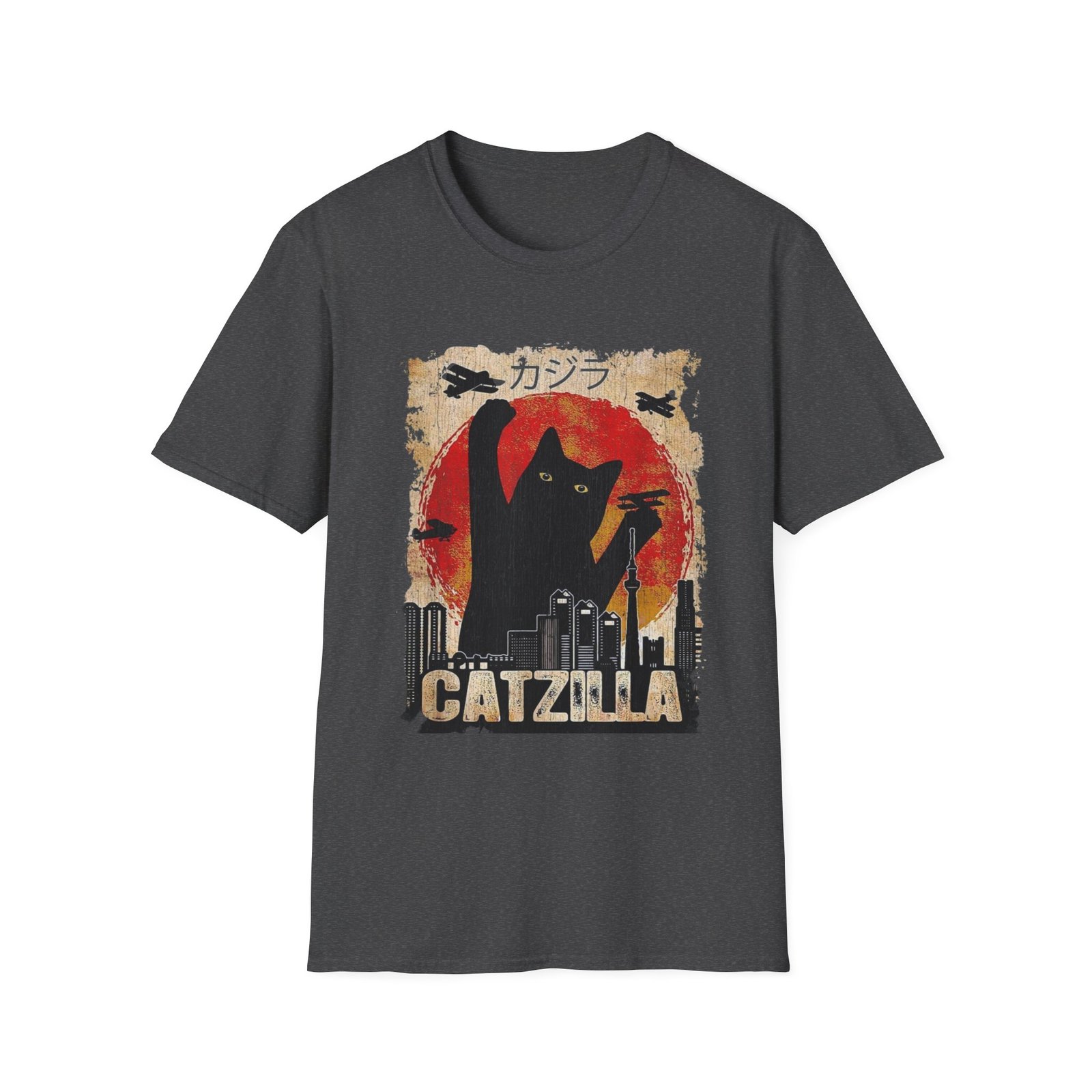 Catzilla Monster Illustration T-Shirt | Retro Kaiju Cat Graphic - Image 13