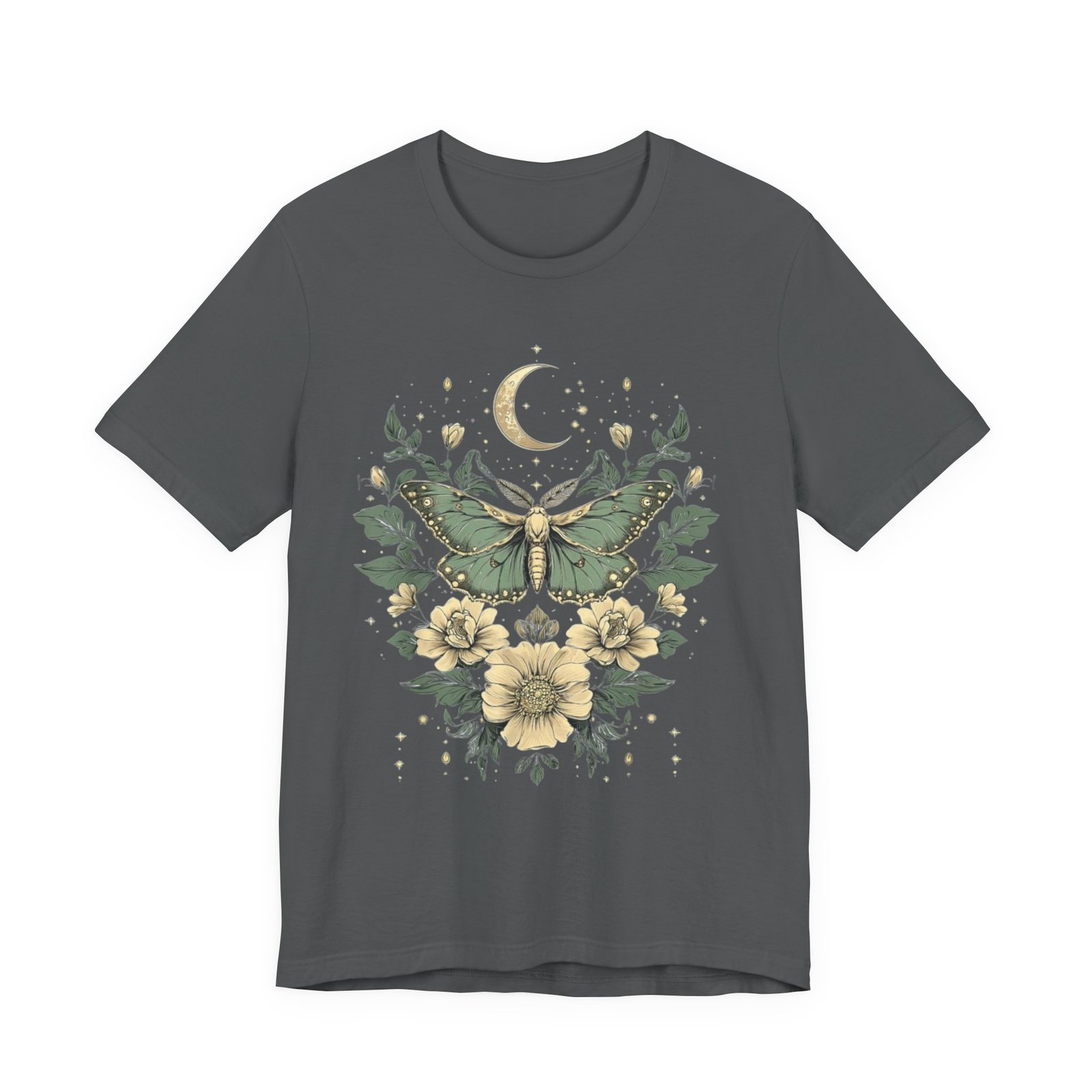 Cottage Core Moth Moon Phases Tee, Goblin Aesthetic Shirt, Unisex Nature T-Shirt, Witchy Boho Top, Lunar Celestial Clothing - Image 13