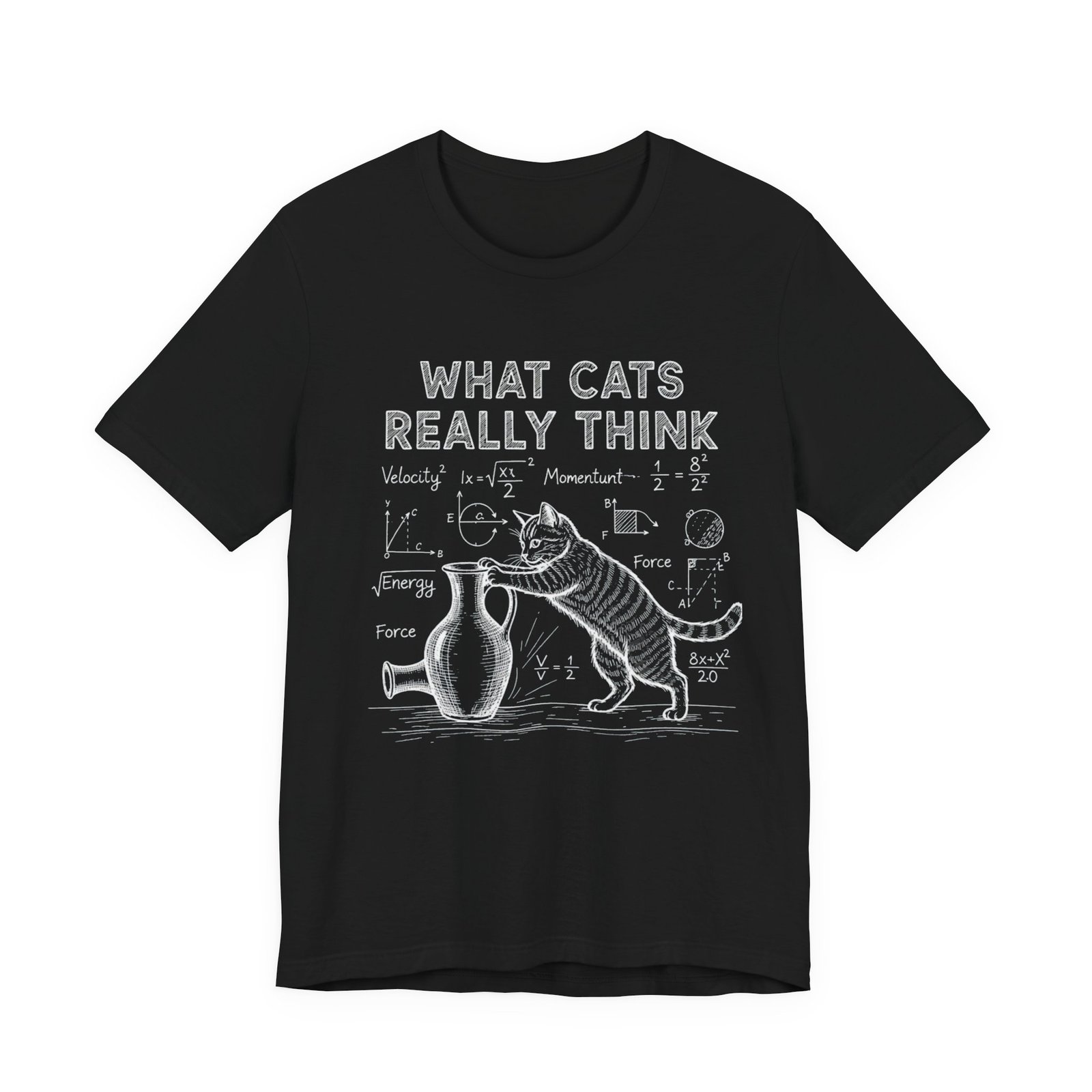 What Cats Really Think T-Shirt | Cat Science Illustration Tee - Image 2