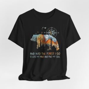 Forest Bear Compass shirt | 'And Into The Forest I Go' nature t-shirt, camping hiking tee