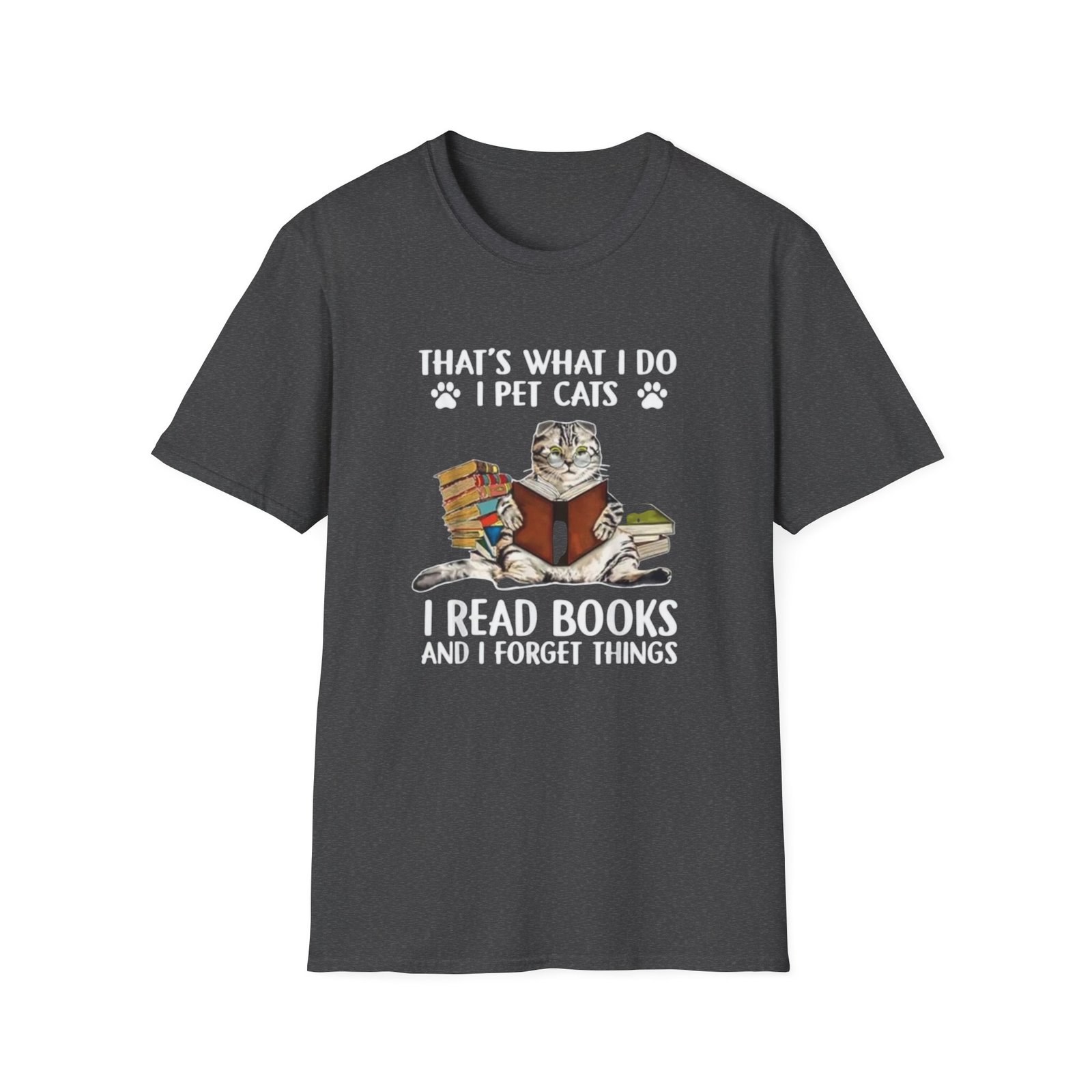 Thats What I Do I Pet Cats, Read Books TShirt , Cat Reader Tee - Image 13
