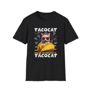 Tacocat Cat Taco T-Shirt | Funny Cat Taco Graphic, Humorous Wordplay