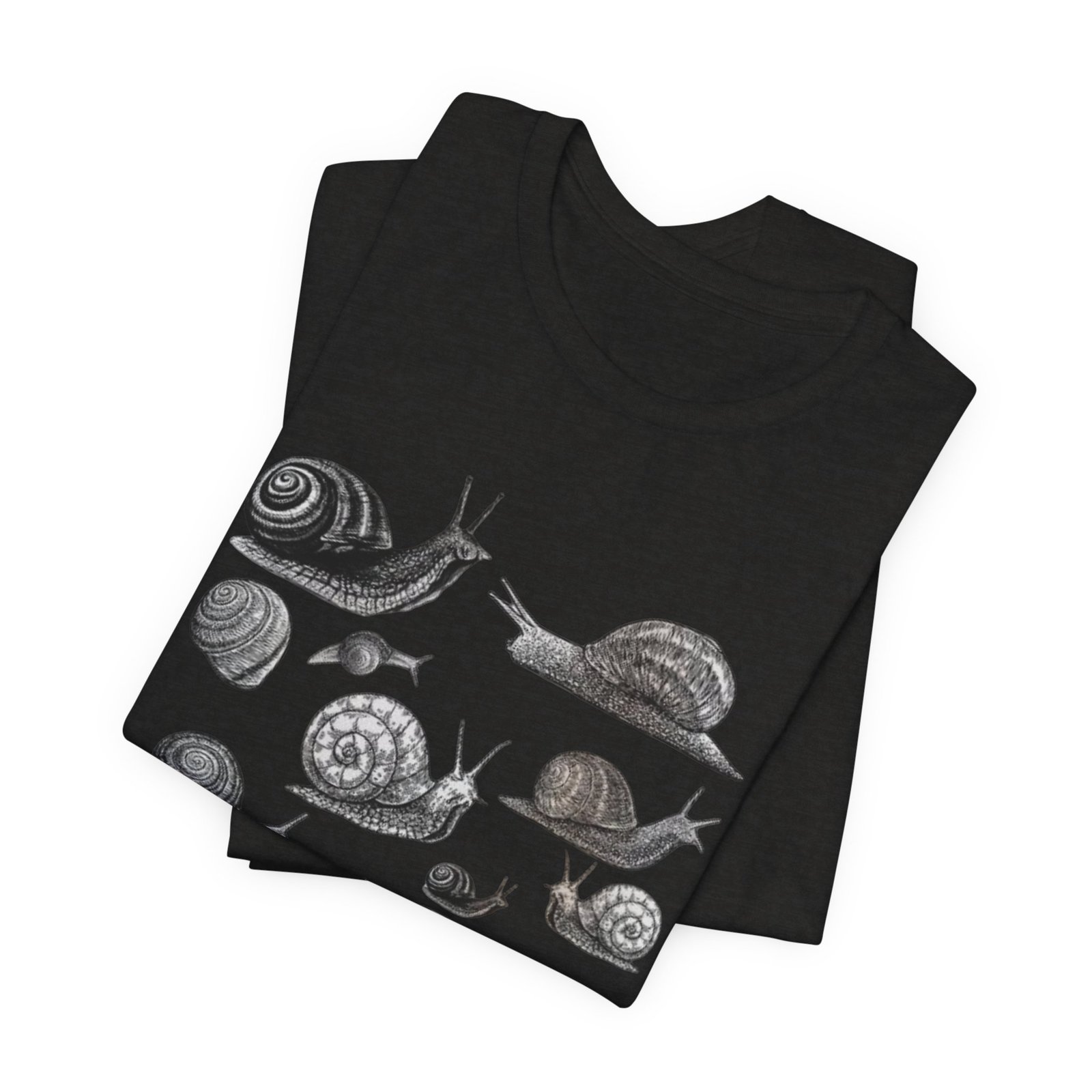 Black and White Snail Illustration Tee | Minimal Snail Art Tee - Image 23