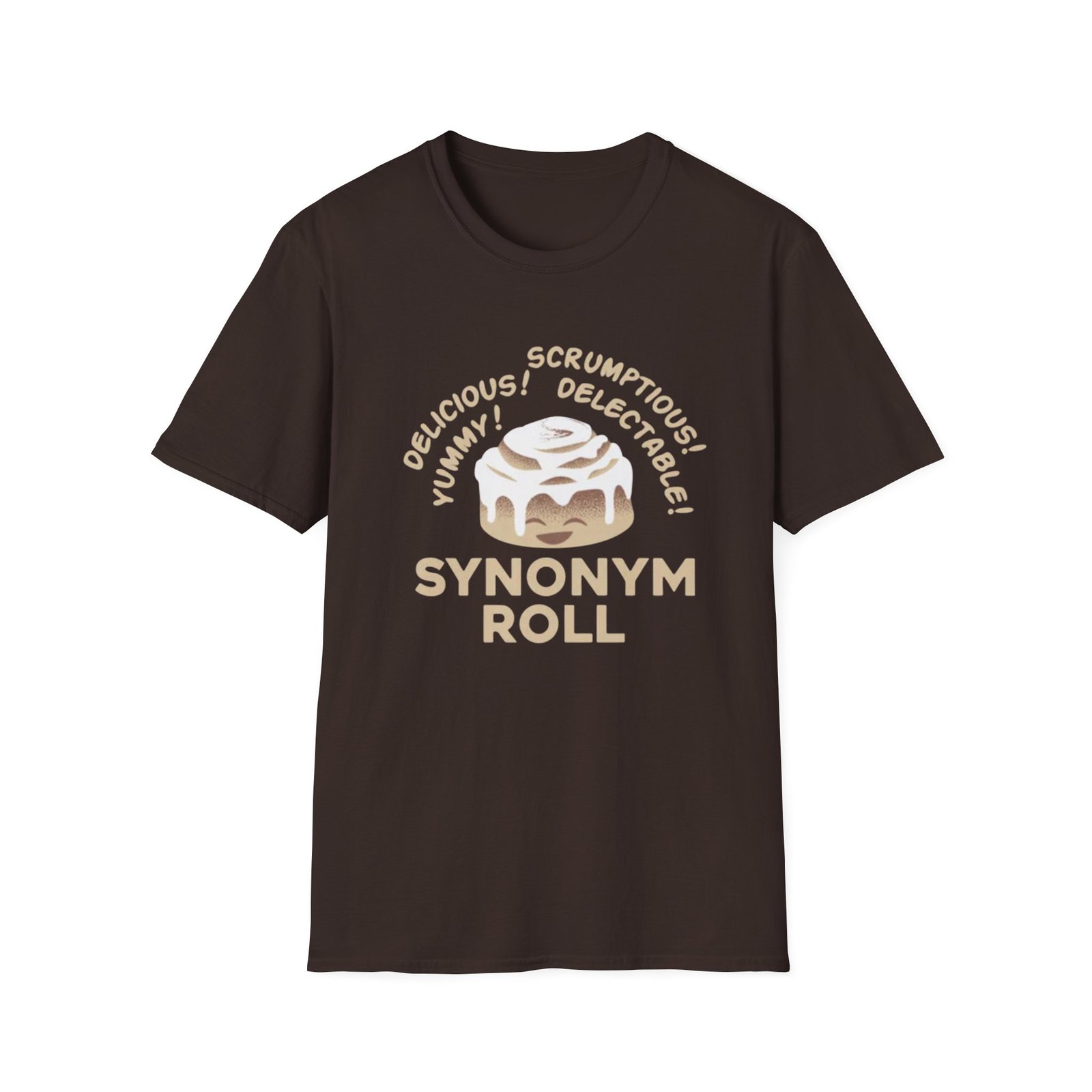 Synonym Roll T-Shirt | Cute Cinnamon Roll Wordplay, Bakery Pun Tee - Image 5