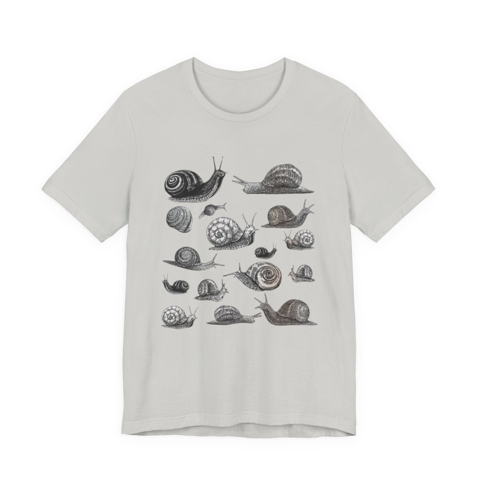 Black and White Snail Illustration Tee | Minimal Snail Art Tee - Image 17