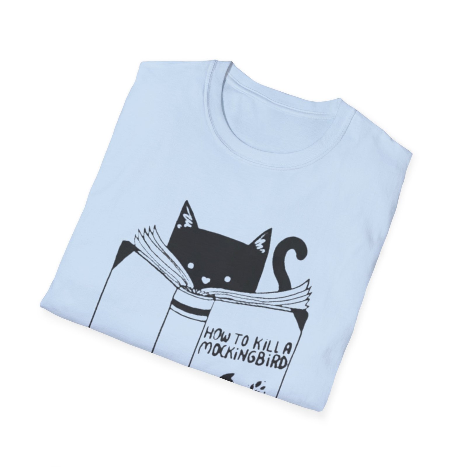 Black Cat Reading Book T-Shirt | Cat Lover Graphic Tee - Image 16