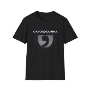 Oxford Comma tee, Appreciation Society Laurel Logo T-Shirt | Comma Emblem Tee