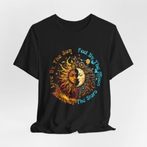 Sun and Moon Graphic Tee: Bohemian Style Unisex Jersey Shirt, Astrological Gift, Festival Wear, Everyday Casual, Celestial Tee