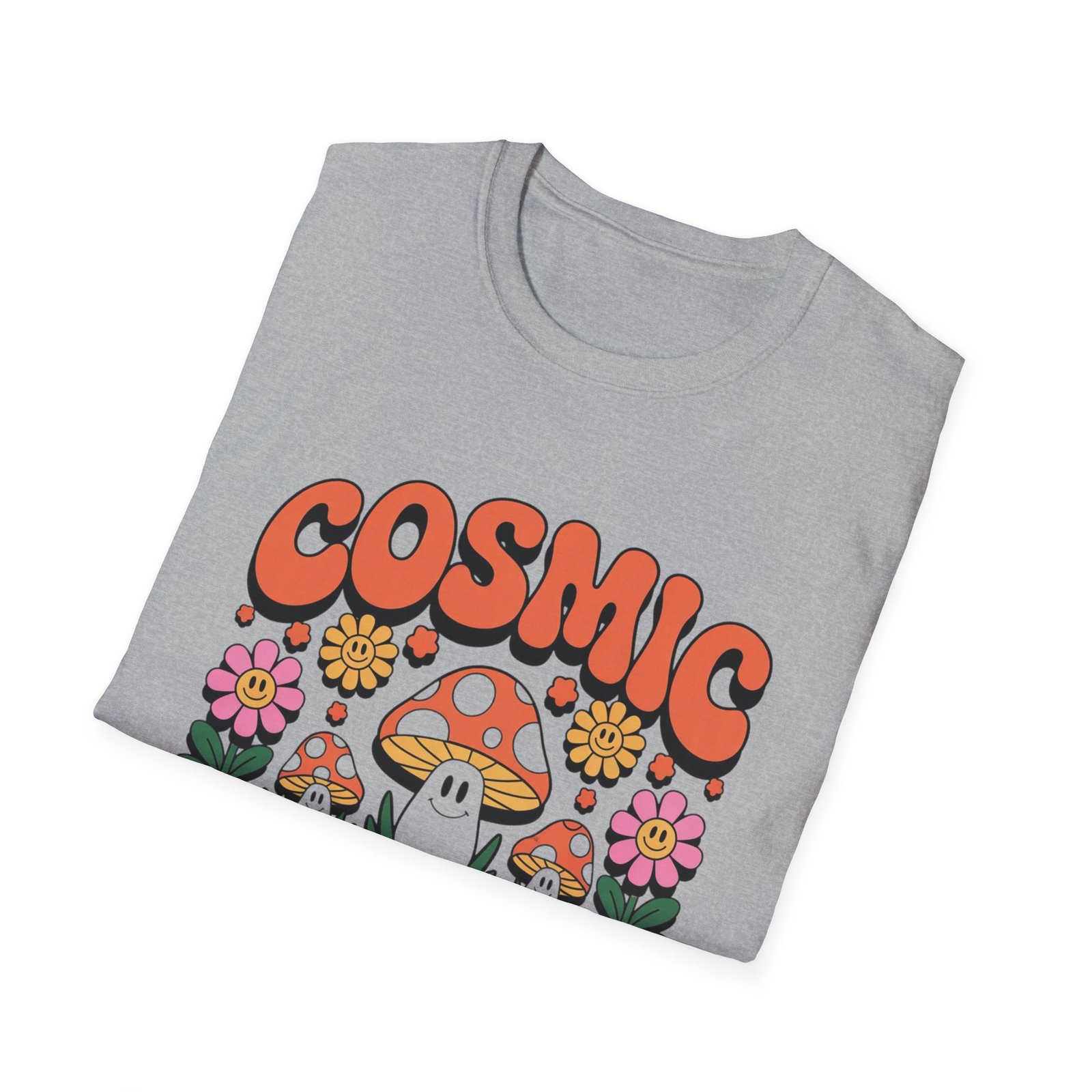 Cosmic Energy mushroom design T-Shirt | retro flowers, groovy psychedelic art - Image 12