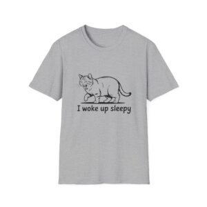 Sleepy Cat Illustration T-Shirt | I Woke Up Sleepy Cat Tee