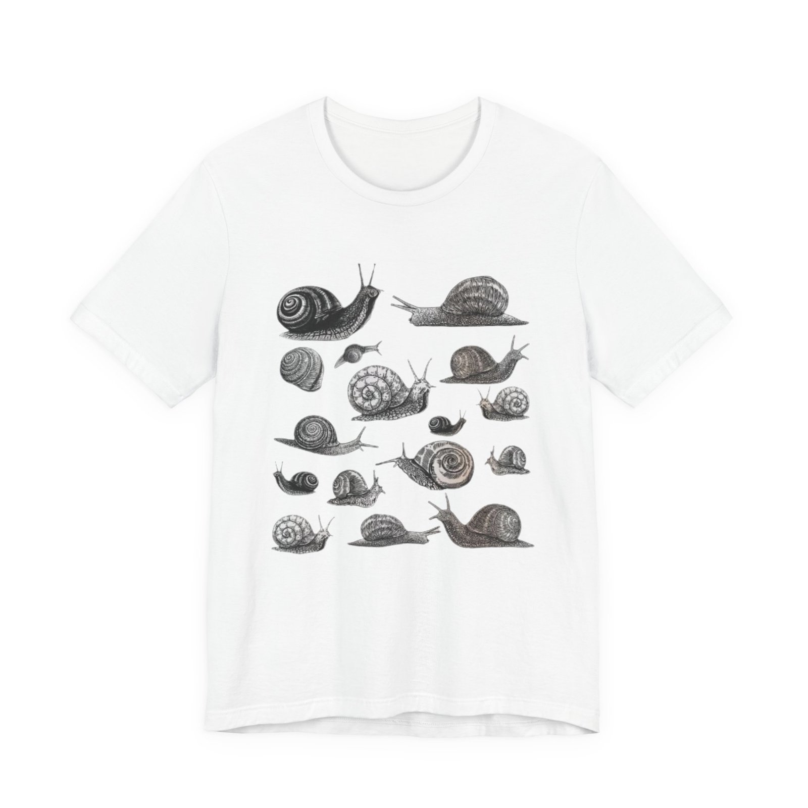 Black and White Snail Illustration Tee | Minimal Snail Art Tee - Image 5