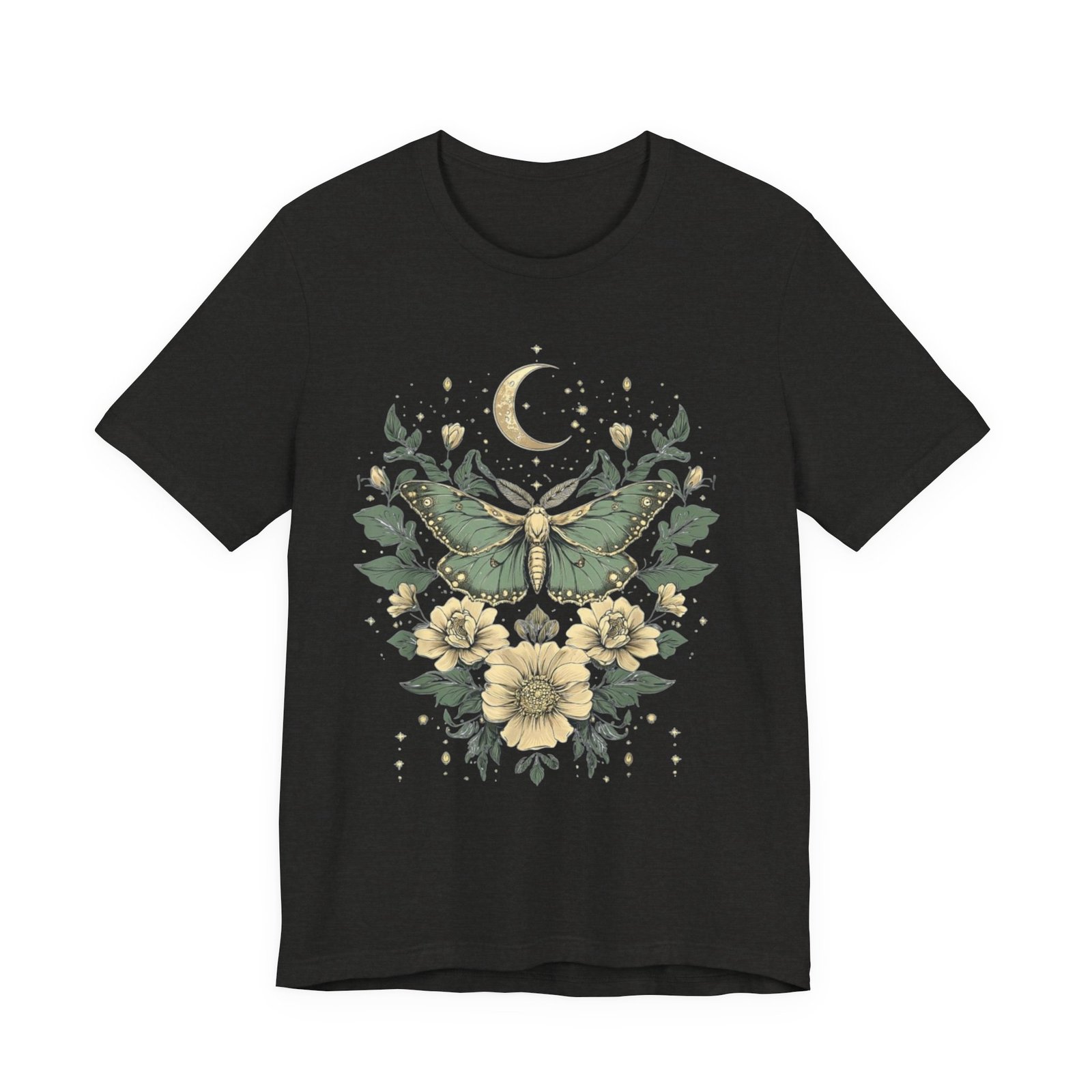 Cottage Core Moth Moon Phases Tee, Goblin Aesthetic Shirt, Unisex Nature T-Shirt, Witchy Boho Top, Lunar Celestial Clothing - Image 5