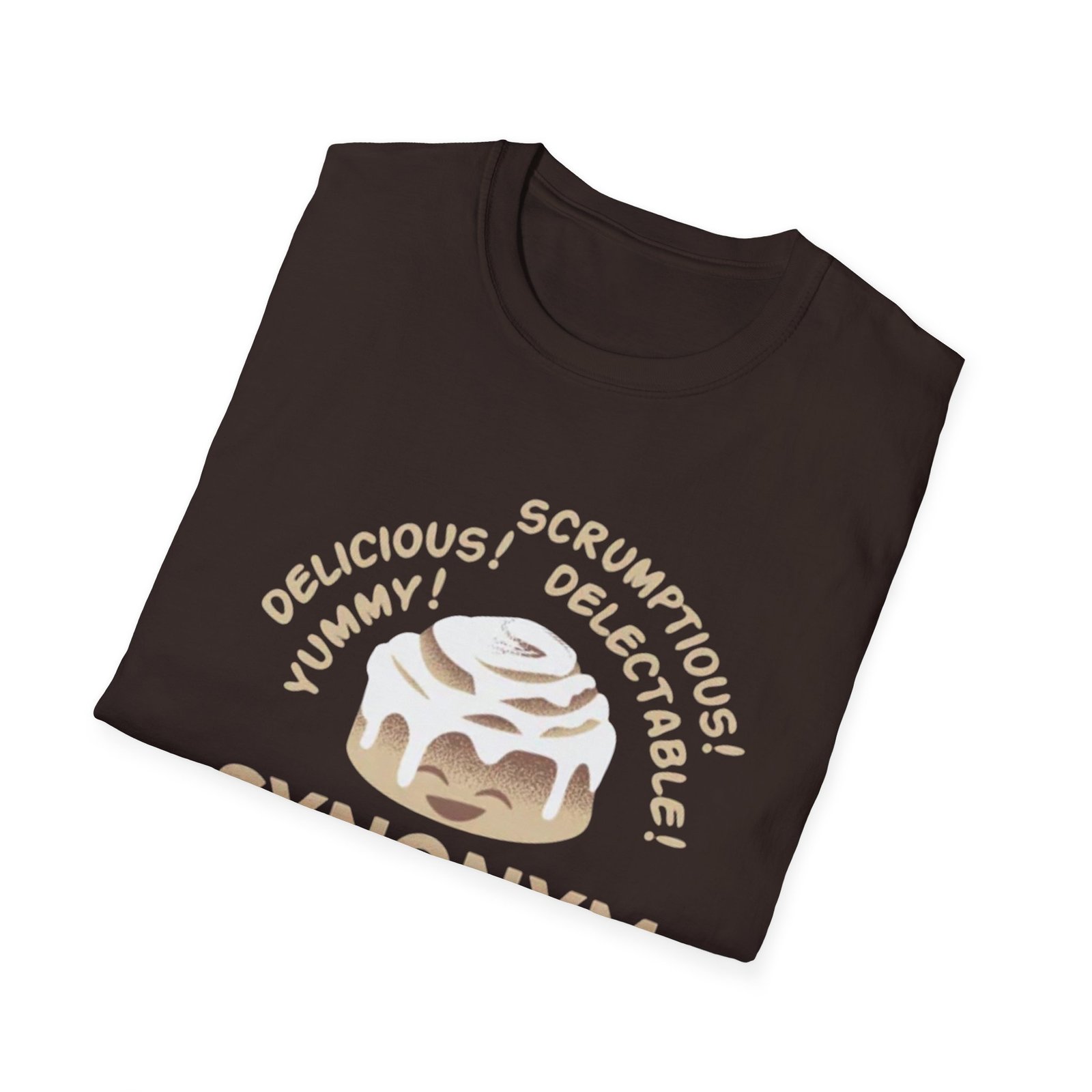 Synonym Roll T-Shirt | Cute Cinnamon Roll Wordplay, Bakery Pun Tee - Image 8