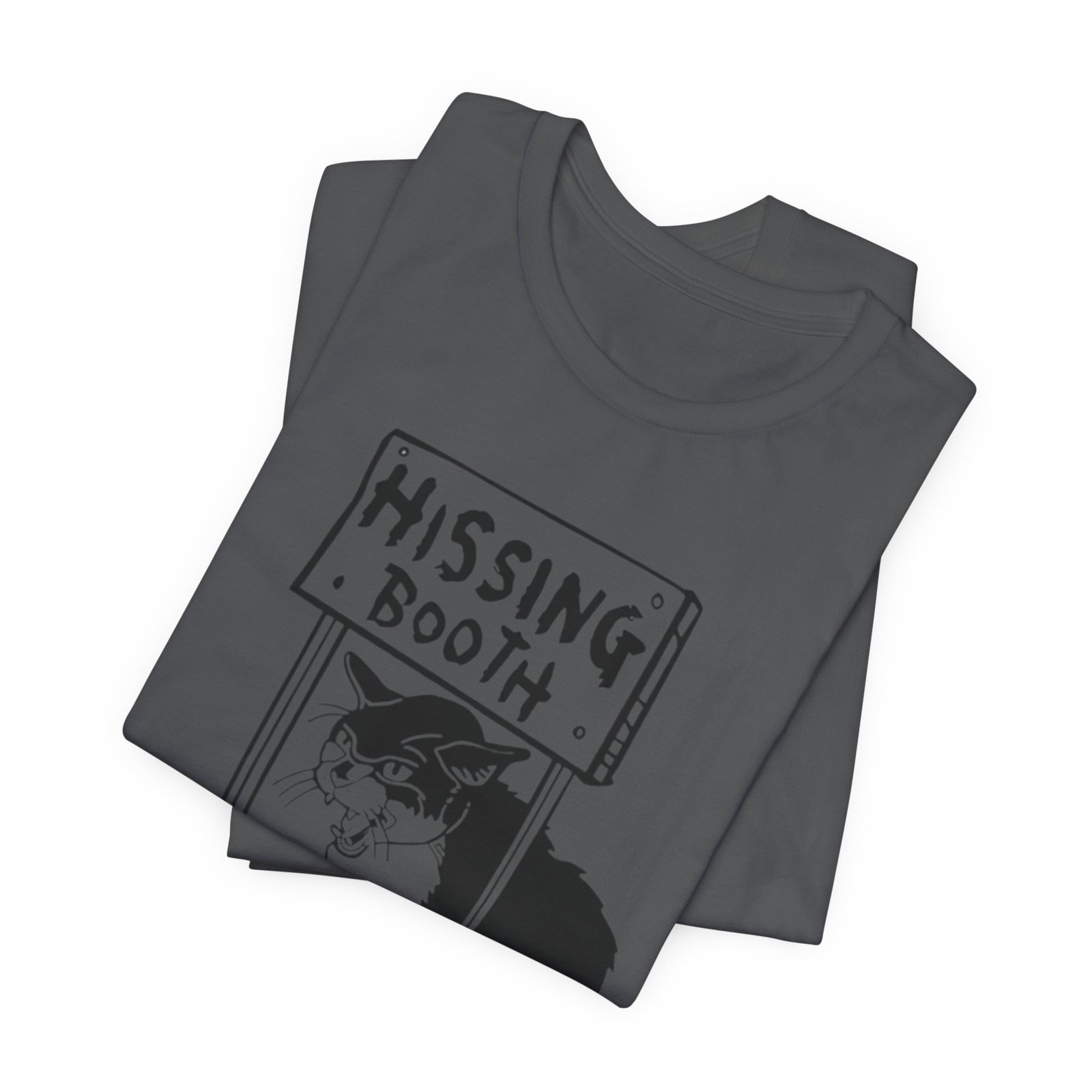 Hissing Booth cat illustration T-Shirt | Funny Cat Shirt, Black & White Sketch - Image 31
