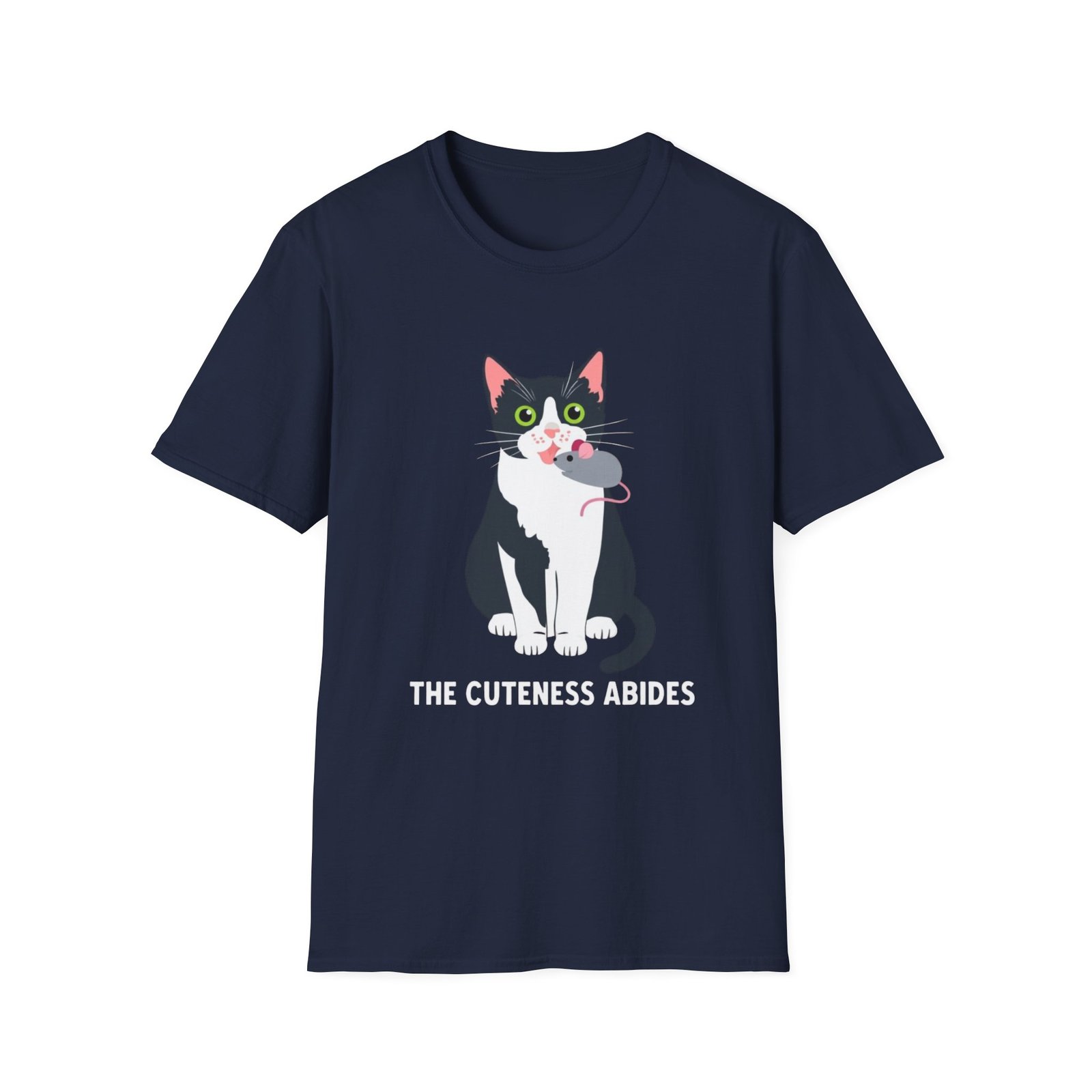 The Cuteness Abides Cat T-Shirt | Tuxedo Cat Illustration - Image 17