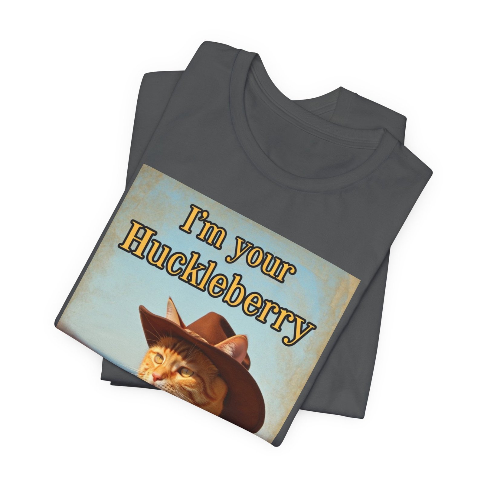 Im Your Huckleberry cat cowboy tee | Western Cat Graphic Tee - Image 23