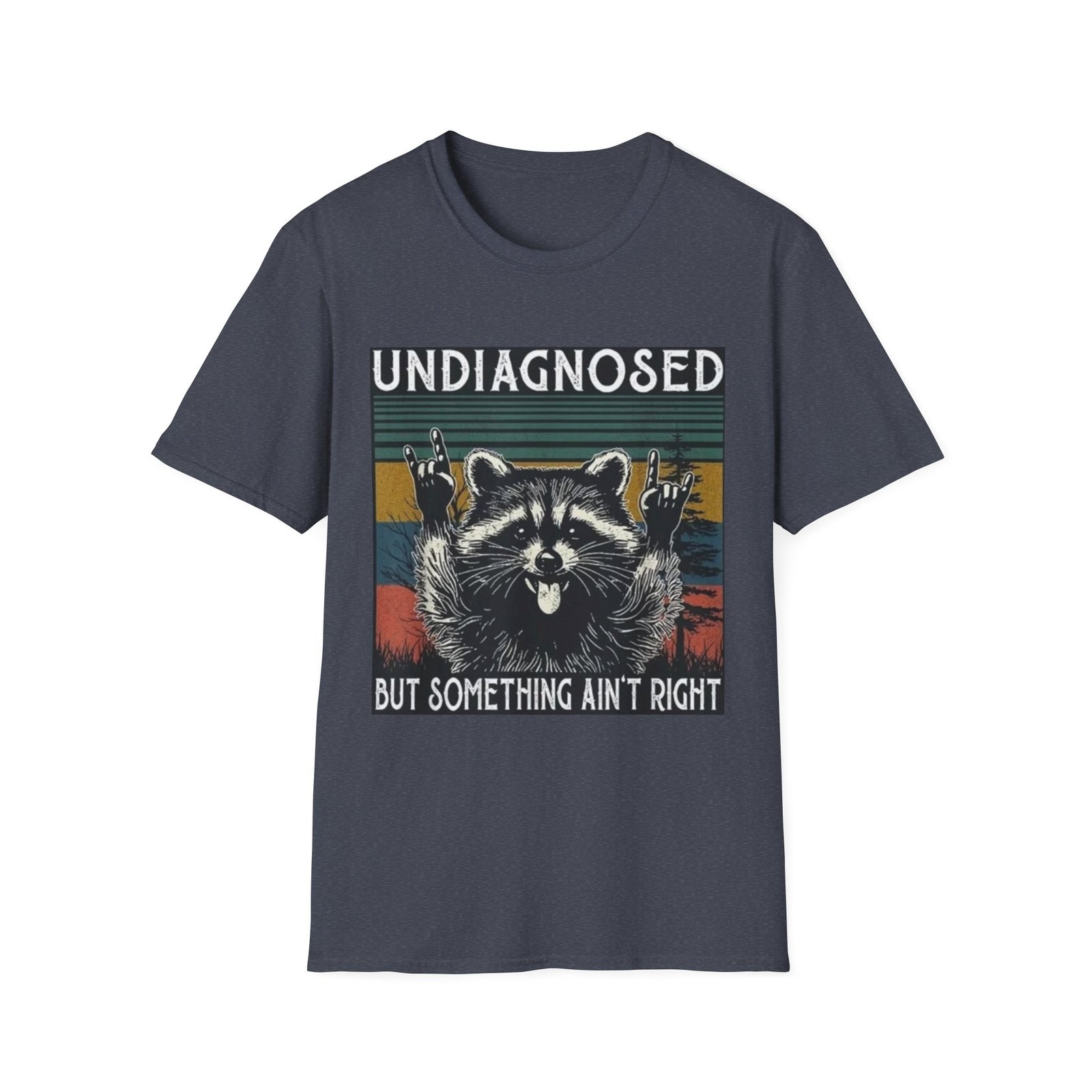 Undiagnosed Raccoon But Something Ain't Right T-Shirt | Vintage Stripes - Image 21
