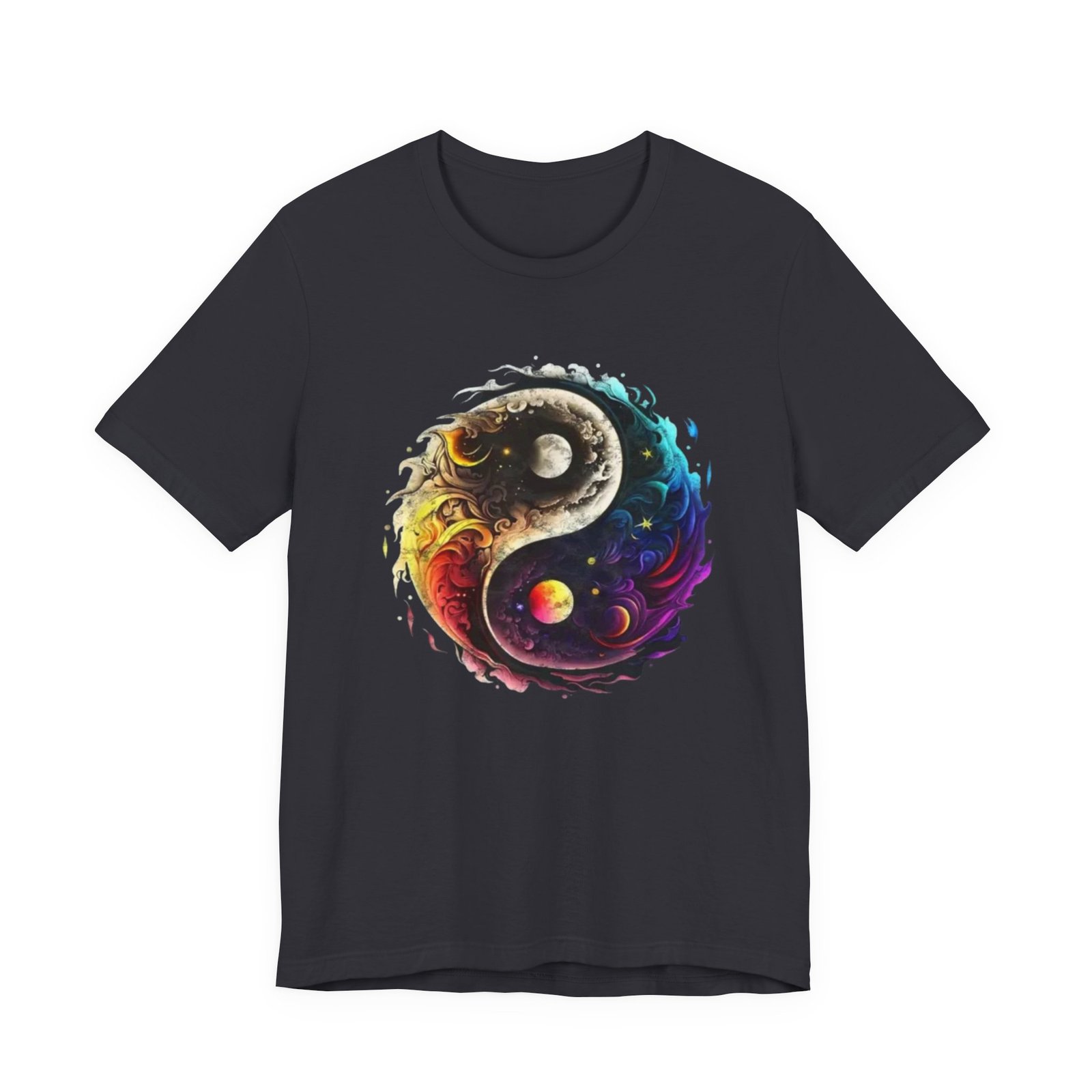 Colorful Yin Yang Unisex T-Shirt | Vibrant Graphic Tee for Spirituality, Meditation, Dance, Birthdays, Yoga - Image 9