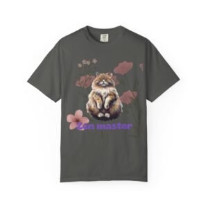 Zen Master Cat T-Shirt | Meditating Cat Floral Illustration
